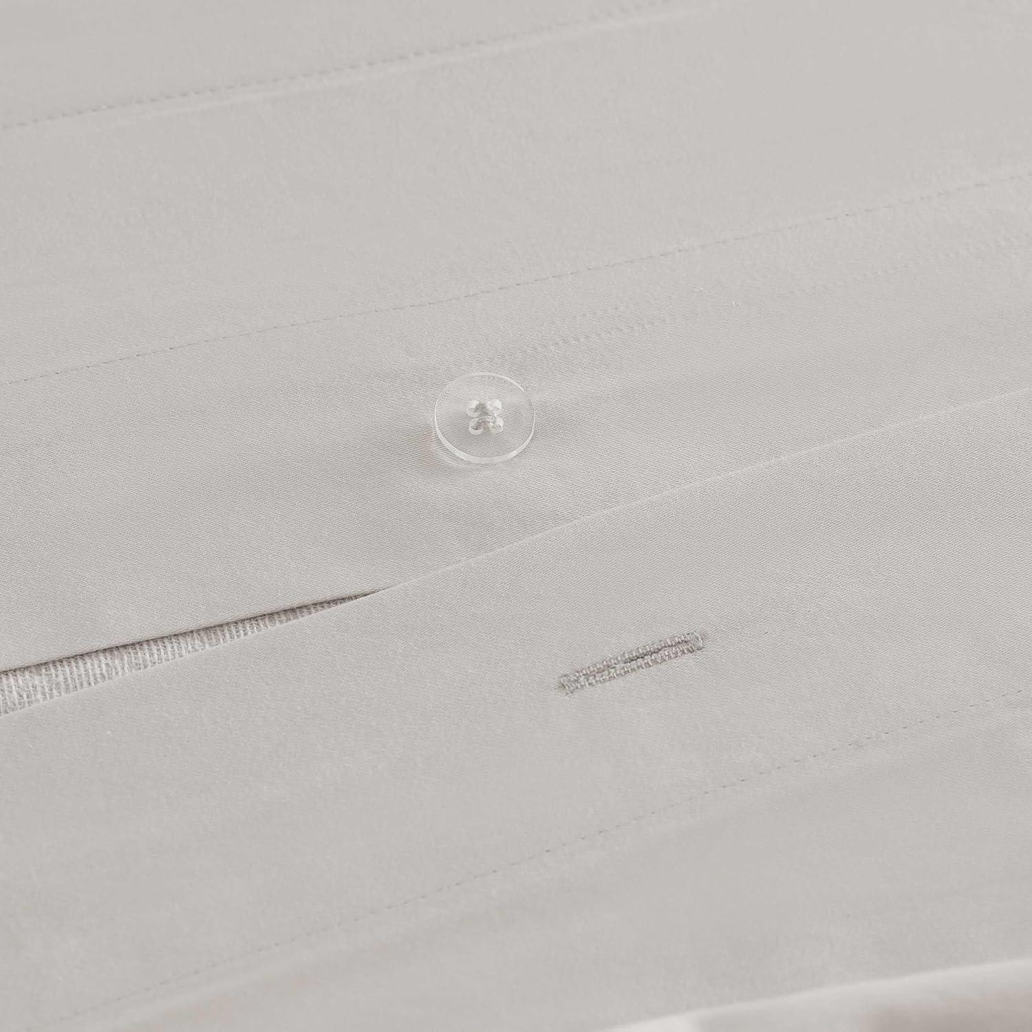 imageMartha Stewart Queen Duvet Cover Set 100 Soft Cotton Blend Bedding Corner Ties amp Button Closure 3 Piece Bed Set with Matching Pillowcases Scallop PinkGrey
