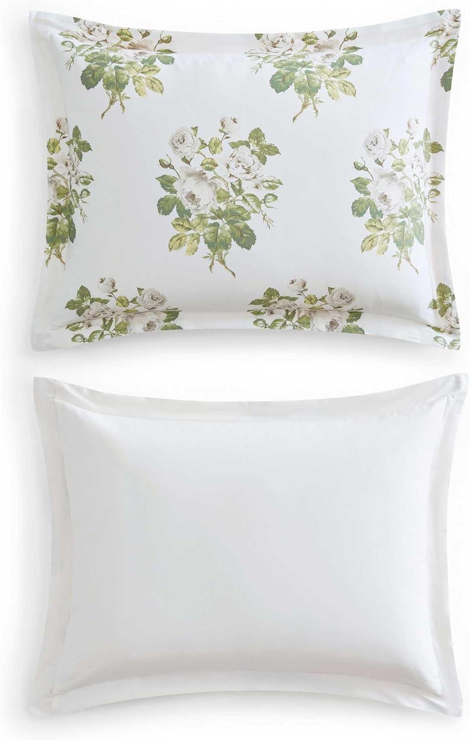 imageMartha Stewart Queen Duvet Cover Set Crisp amp Smooth Bedding with a Cotton Percale Lightweight Feel Reversible 3 Piece Bed Set with Matching Pillowcases Simple Scallop PinkElosie Floral Grey