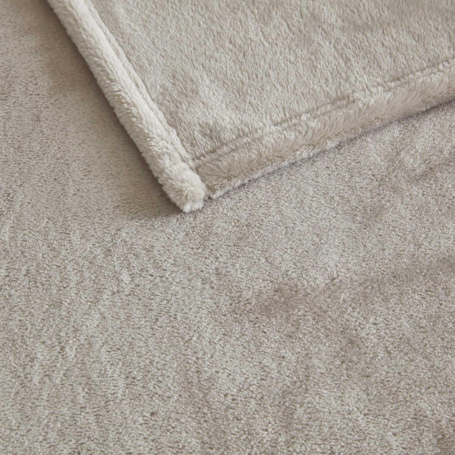 imageMartha Stewart Queen Size Blanket UltraSoft Plush Fleece Throw Blanket with DoubleNeedle Stitching 350 GSM Medium Weight Bedding for Bed or Couch Bedford Solid BlueBedford Solid Grey