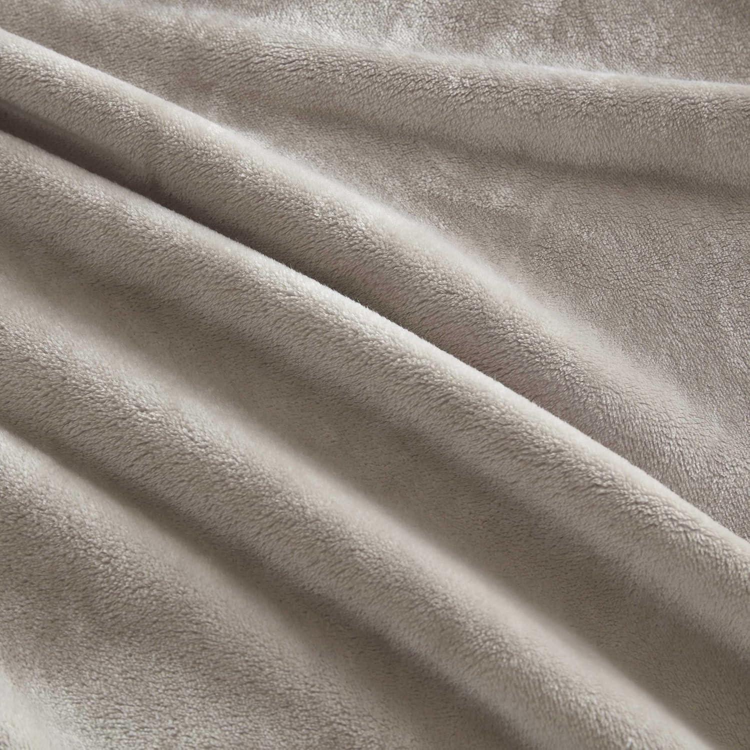 imageMartha Stewart Queen Size Blanket UltraSoft Plush Fleece Throw Blanket with DoubleNeedle Stitching 350 GSM Medium Weight Bedding for Bed or Couch Bedford Solid BlueBedford Solid Grey