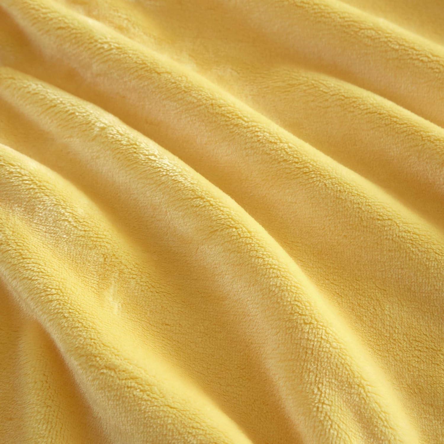 imageMartha Stewart Queen Size Blanket UltraSoft Plush Fleece Throw Blanket with DoubleNeedle Stitching 350 GSM Medium Weight Bedding for Bed or Couch Bedford Solid BlueBedford Solid Yellow