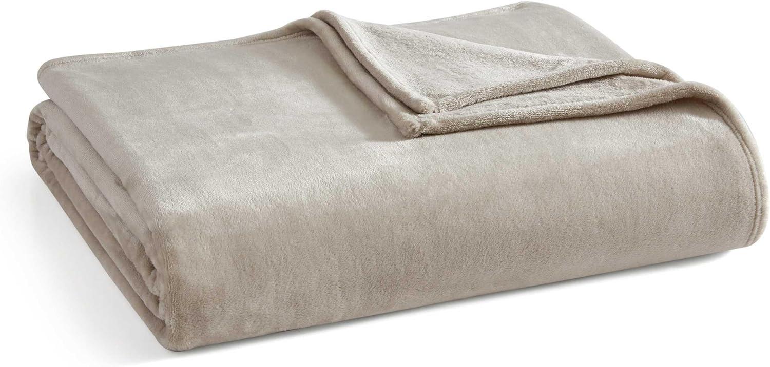 imageMartha Stewart Queen Size Blanket UltraSoft Plush Fleece Throw Blanket with DoubleNeedle Stitching 350 GSM Medium Weight Bedding for Bed or Couch Bedford Solid BlueBedford Solid Grey