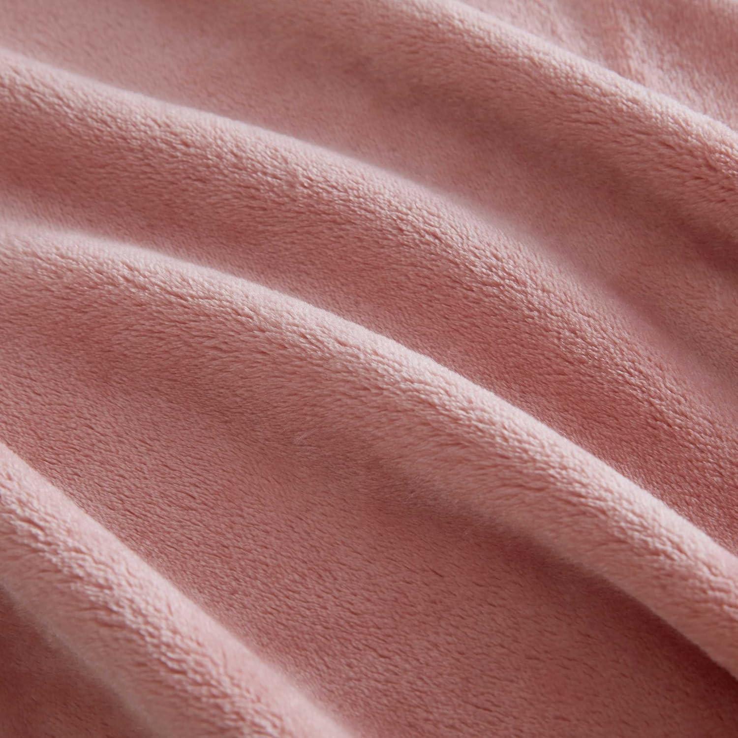 imageMartha Stewart Queen Size Blanket UltraSoft Plush Fleece Throw Blanket with DoubleNeedle Stitching 350 GSM Medium Weight Bedding for Bed or Couch Bedford Solid BlueBedford Solid Pink