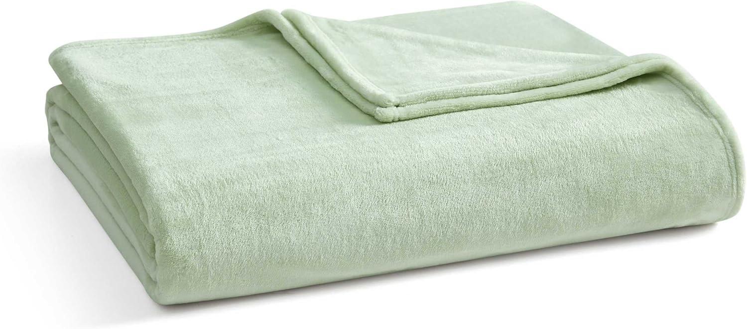 imageMartha Stewart Queen Size Blanket UltraSoft Plush Fleece Throw Blanket with DoubleNeedle Stitching 350 GSM Medium Weight Bedding for Bed or Couch Bedford Solid BlueBedford Solid Green