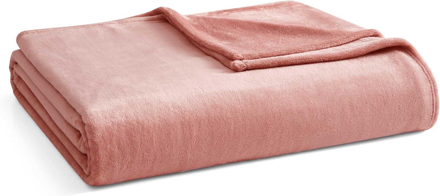 imageMartha Stewart Queen Size Blanket UltraSoft Plush Fleece Throw Blanket with DoubleNeedle Stitching 350 GSM Medium Weight Bedding for Bed or Couch Bedford Solid BlueBedford Solid Pink