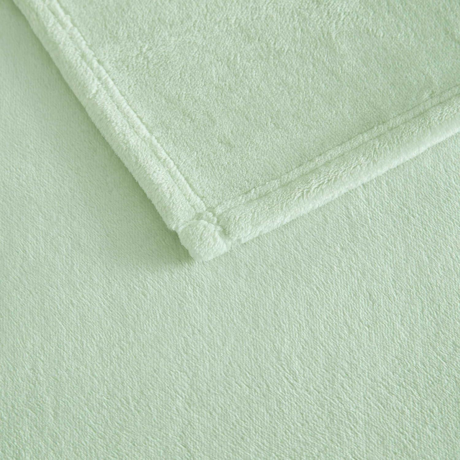 imageMartha Stewart Queen Size Blanket UltraSoft Plush Fleece Throw Blanket with DoubleNeedle Stitching 350 GSM Medium Weight Bedding for Bed or Couch Bedford Solid BlueBedford Solid Green
