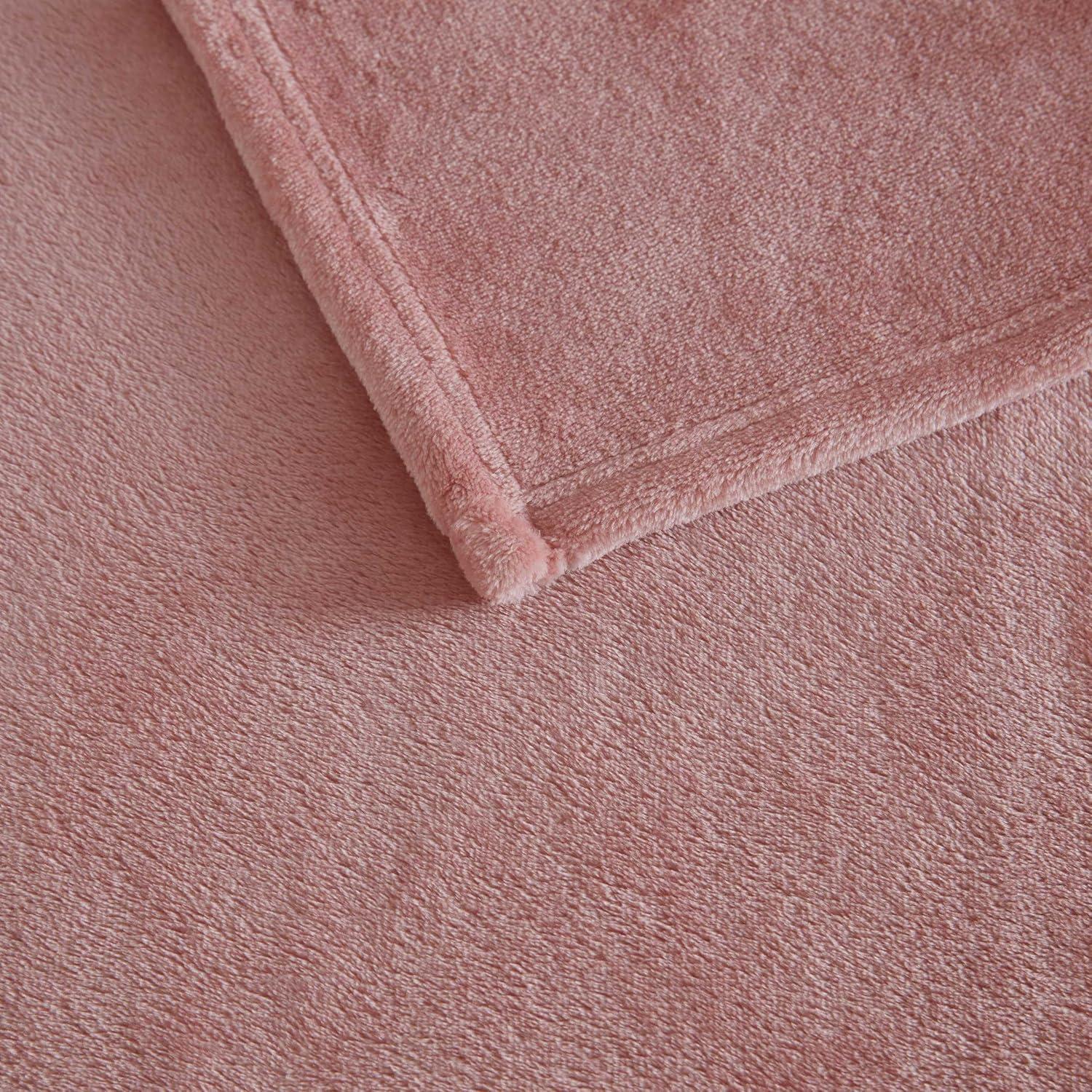 imageMartha Stewart Queen Size Blanket UltraSoft Plush Fleece Throw Blanket with DoubleNeedle Stitching 350 GSM Medium Weight Bedding for Bed or Couch Bedford Solid BlueBedford Solid Pink