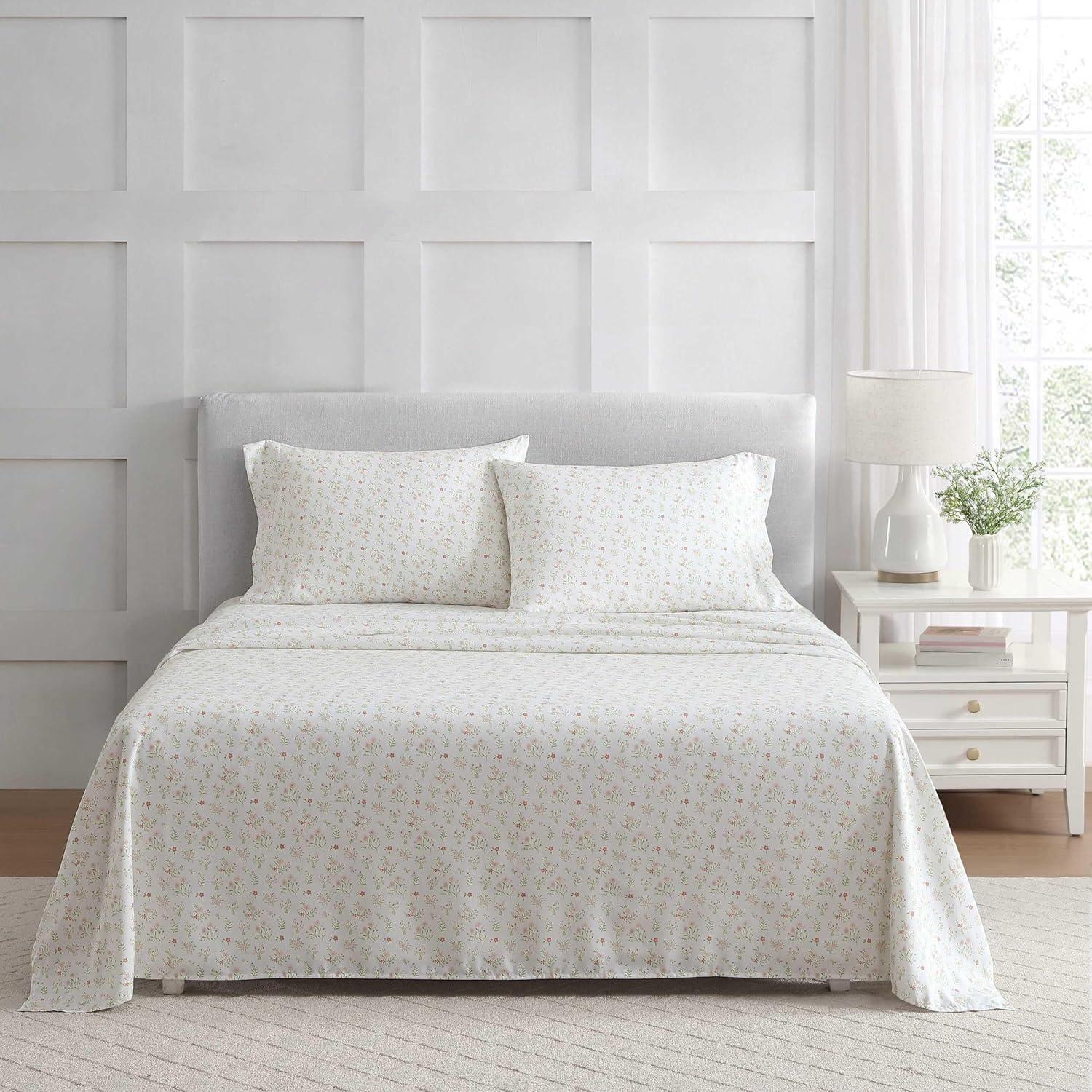 imageMartha Stewart Queen Size Sheet Set Smooth amp Lightweight Bedding with Deep Pockets Fade amp Wrinkle Resistant Bed Sheets with Matching Pillowcases Ditsy Floral PinkDitsy Floral Pink