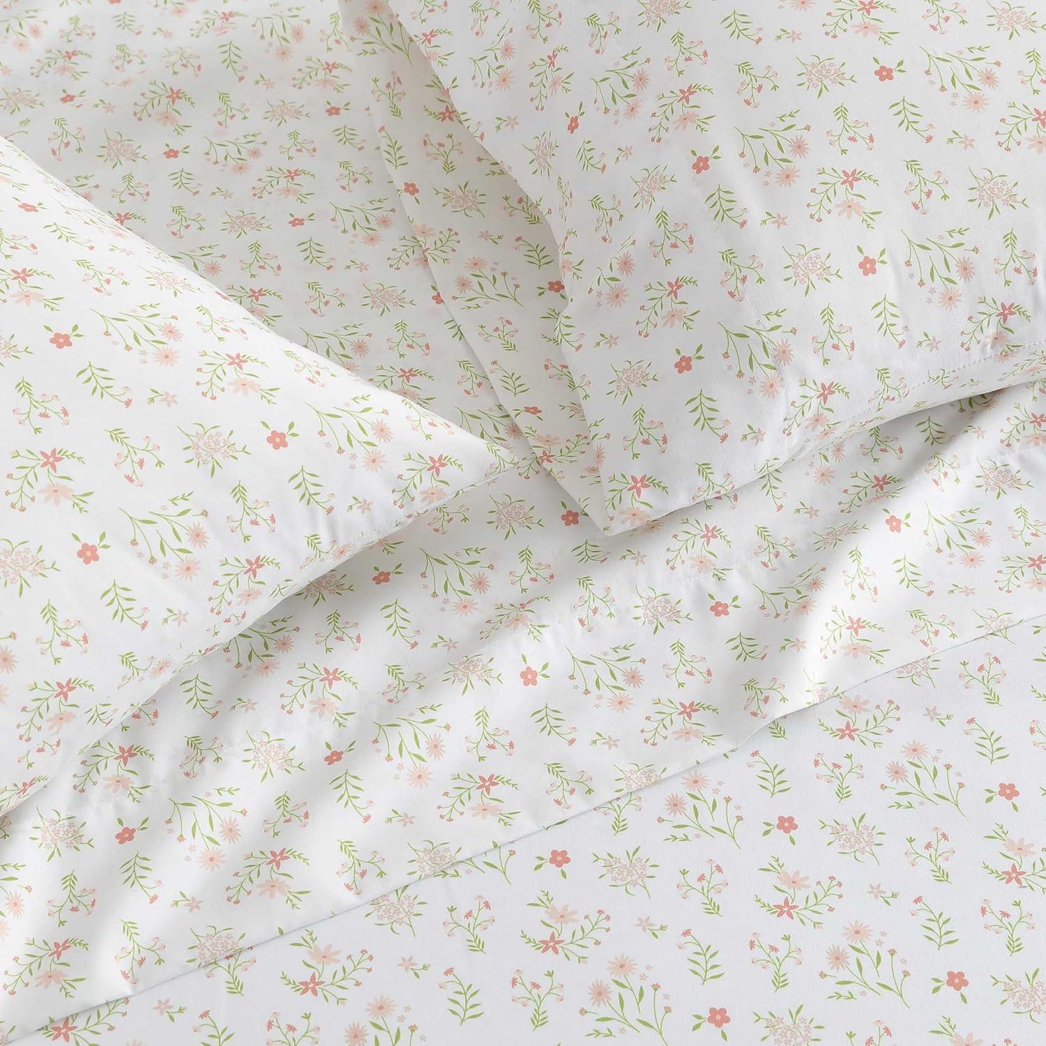 imageMartha Stewart Queen Size Sheet Set Smooth amp Lightweight Bedding with Deep Pockets Fade amp Wrinkle Resistant Bed Sheets with Matching Pillowcases Ditsy Floral PinkDitsy Floral Pink