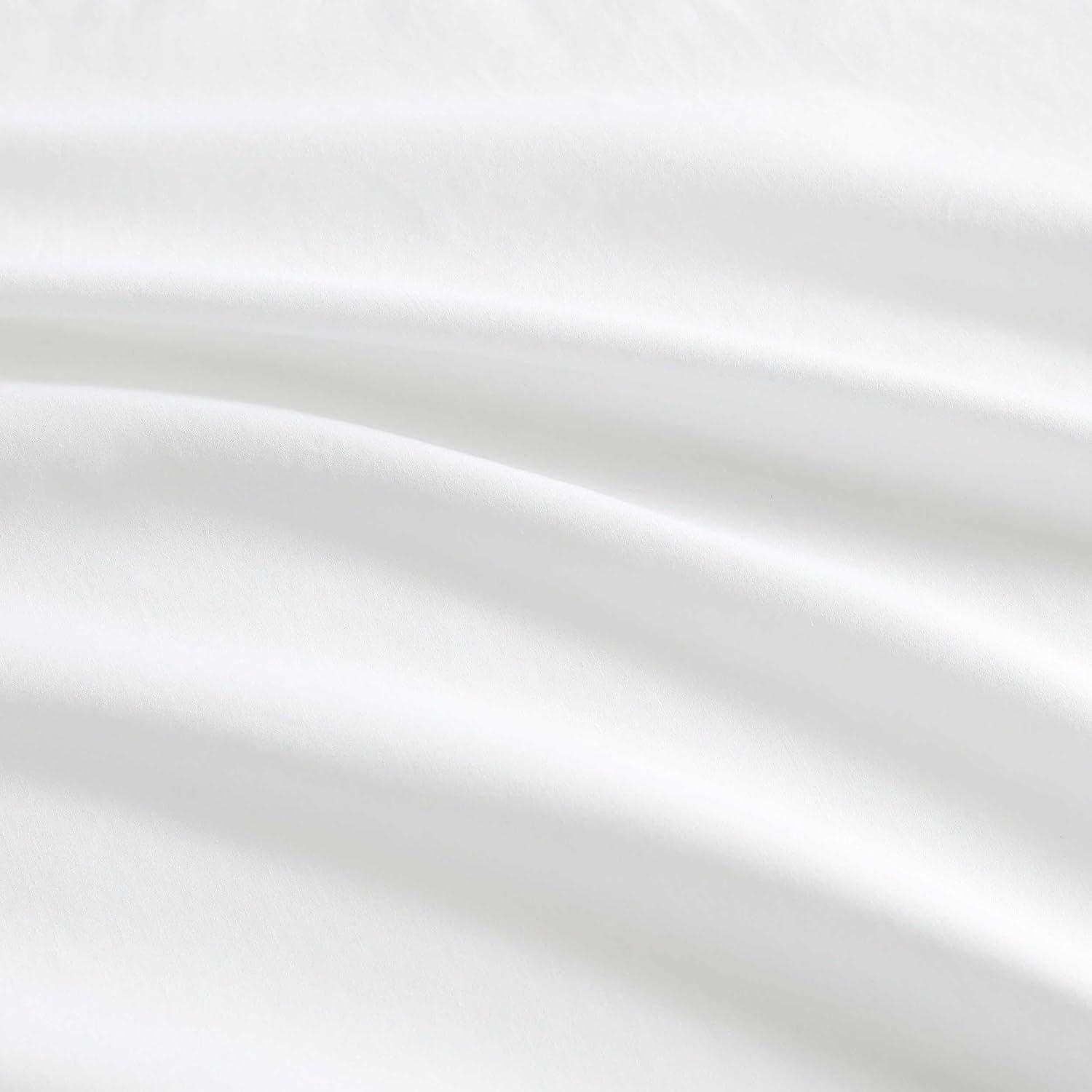 imageMartha Stewart Queen Size Sheets Set Crisp amp Tailored Cooling Sheets wa Naturally Smooth Cotton Percale Lightweight Feel Matching Pillowcases amp Fitted Sheet Skylands Solid WhiteLilly Pond Leaf Blue