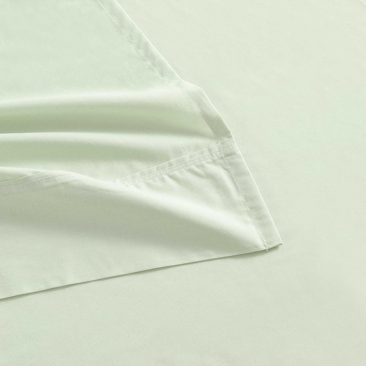 imageMartha Stewart Queen Size Sheets Set Crisp amp Tailored Cooling Sheets wa Naturally Smooth Cotton Percale Lightweight Feel Matching Pillowcases amp Fitted Sheet Skylands Solid WhiteSkylands Solid Green