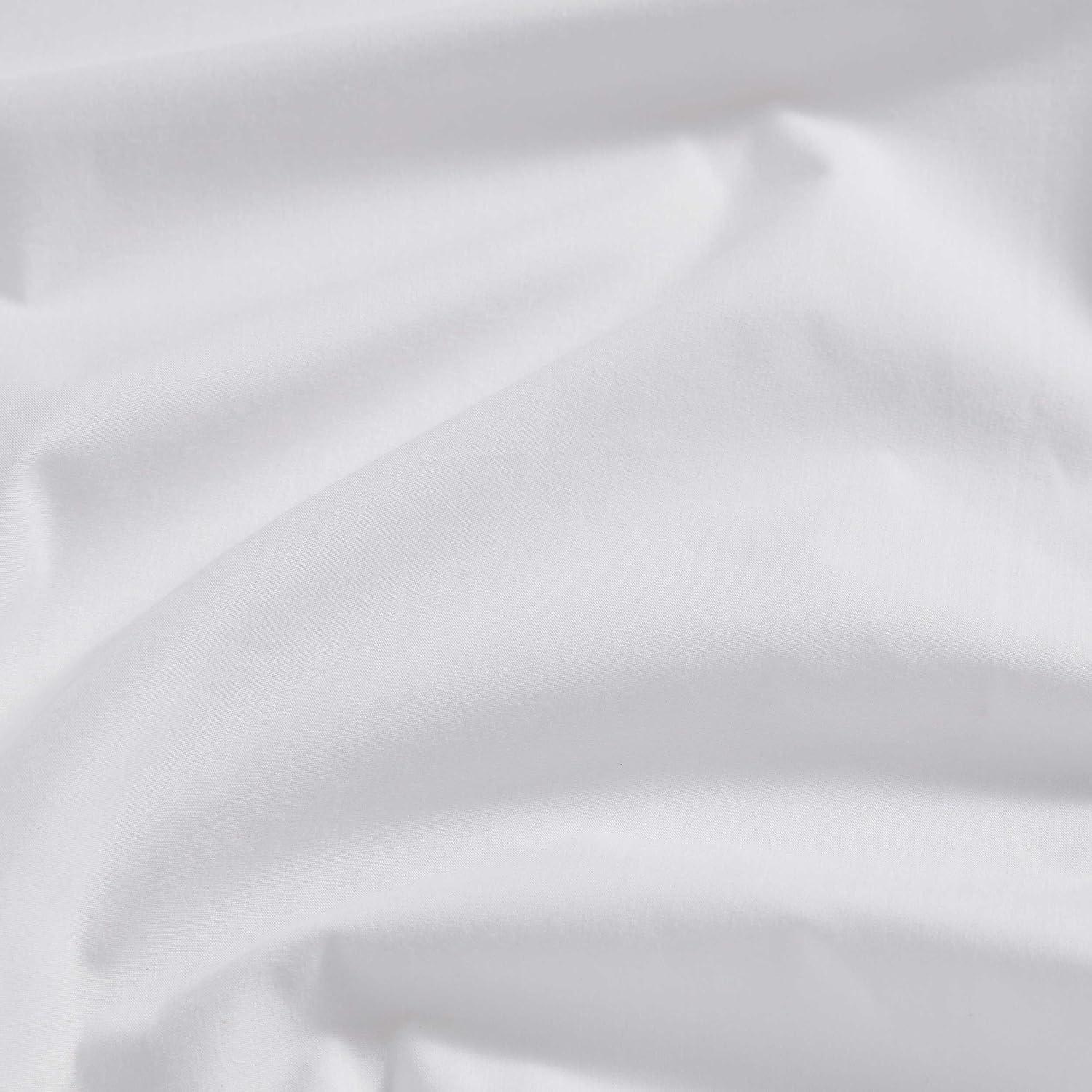 imageMartha Stewart Queen Size Sheets Set Crisp amp Tailored Cooling Sheets wa Naturally Smooth Cotton Percale Lightweight Feel Matching Pillowcases amp Fitted Sheet Skylands Solid WhiteSkylands Solid White