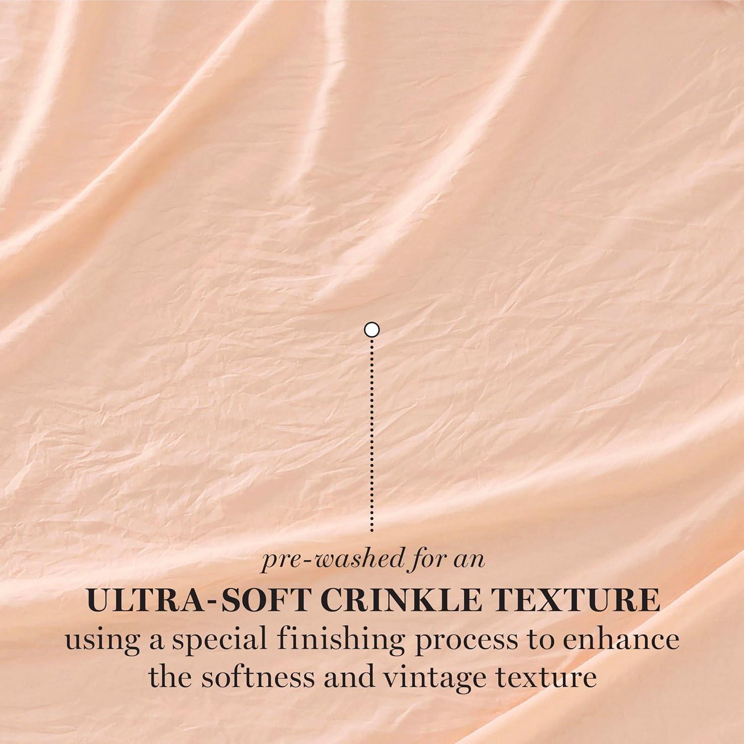 imageMartha Stewart Queen Size Sheets Set Crisp amp Tailored Cooling Sheets wa Naturally Smooth Cotton Percale Lightweight Feel Matching Pillowcases amp Fitted Sheet Skylands Solid WhitePeachy Keen