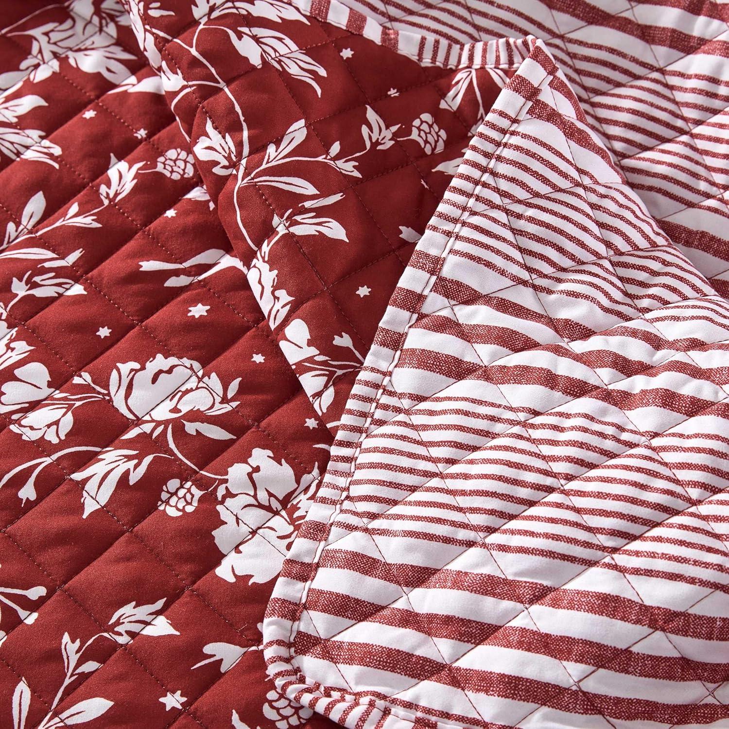 imageMartha Stewart Twin Quilt Set Classic Quilted Bedding Lightweight Incredibly Soft amp Wrinkle Resistant Quilt with Matching Pillowcases 2 Piece Bed Set Dancing Deer RedDancing Deer Red