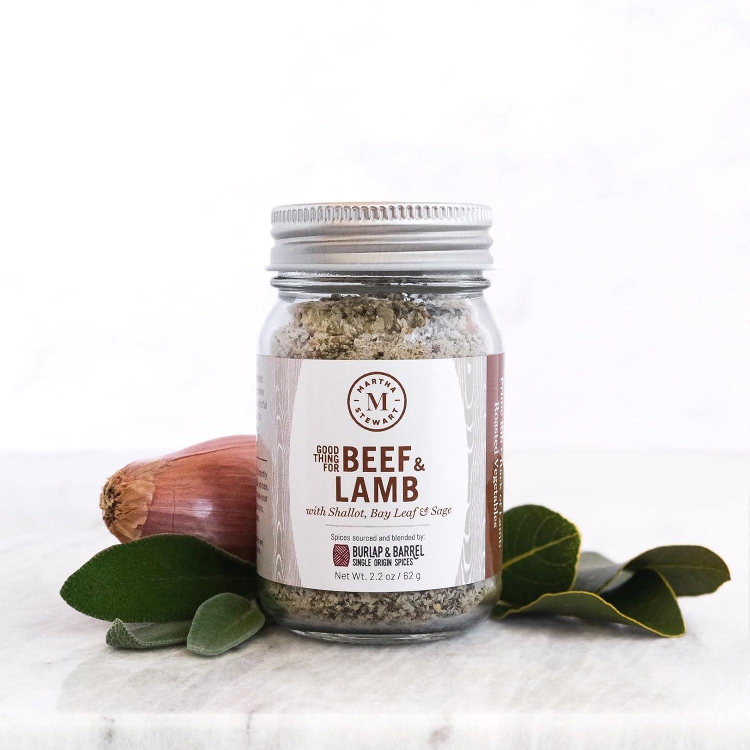 imageMartha Stewart 7Spice Gift Set 7 Single Origin Spices including Marthas Pork amp Poultry Seasoning single origin herbs and spices from Burlap amp Barrel Includes Cinnamon Vanilla amp More 7 Full Size JarsBeef Lamb