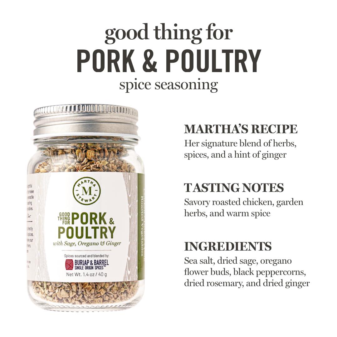 imageMartha Stewart 7Spice Gift Set 7 Single Origin Spices including Marthas Pork amp Poultry Seasoning single origin herbs and spices from Burlap amp Barrel Includes Cinnamon Vanilla amp More 7 Full Size JarsPork Poultry Glass Jar