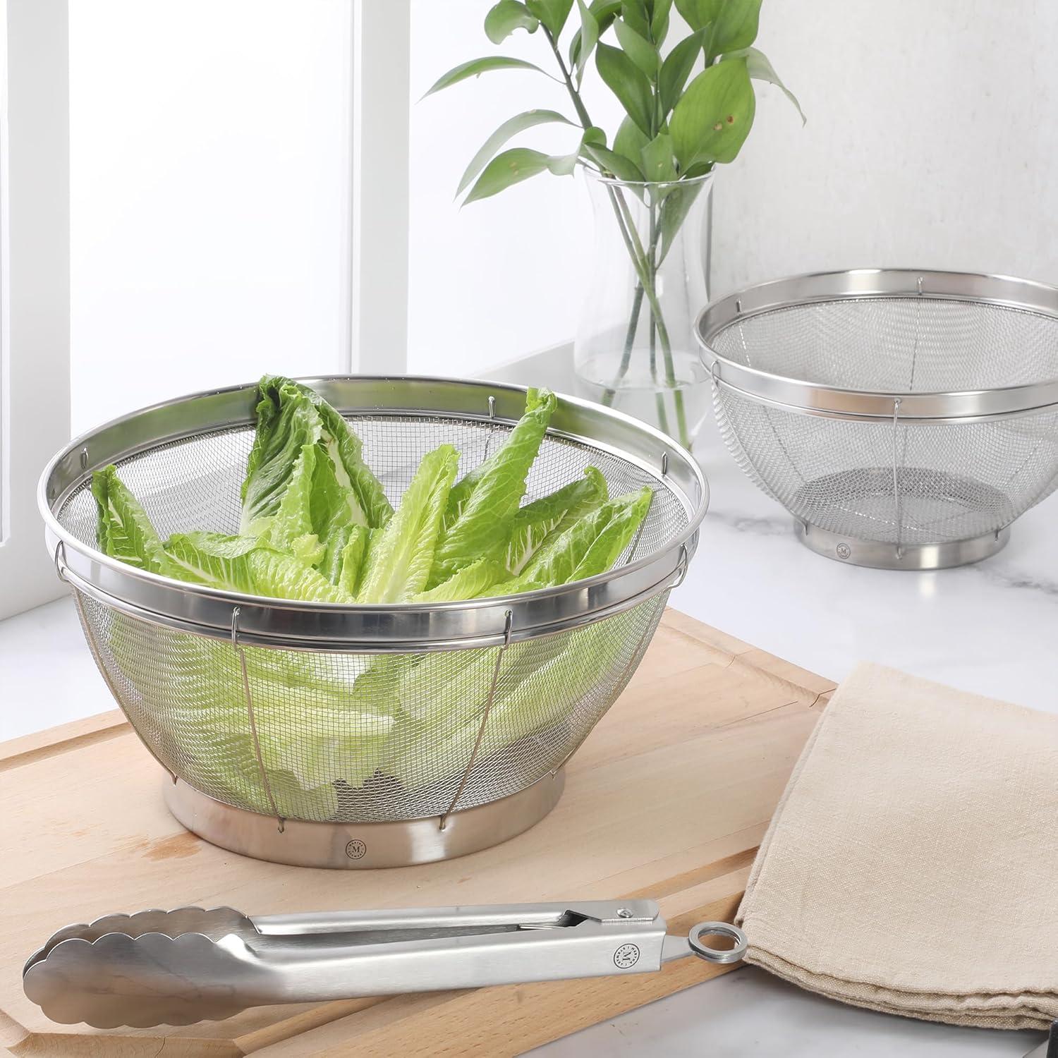 imageMartha Stewart Covello Stainless Steel Mesh Colander Set 2Pieces Silve