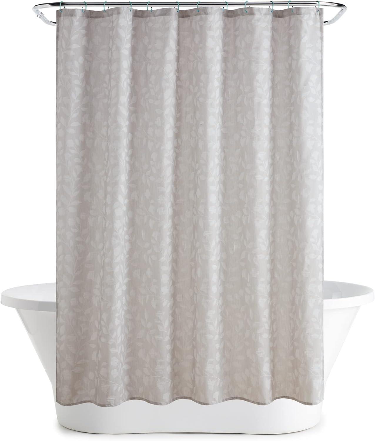 imageMartha Stewart Farmhouse Shower Curtain Coastal Palm Design Fabric Shower Curtain Boho Style with Textured Pucker Weave Modern Tropical Bathroom Dcor Machine Washable 72 x 72 Jenine Sage GreenFloral Linen Color