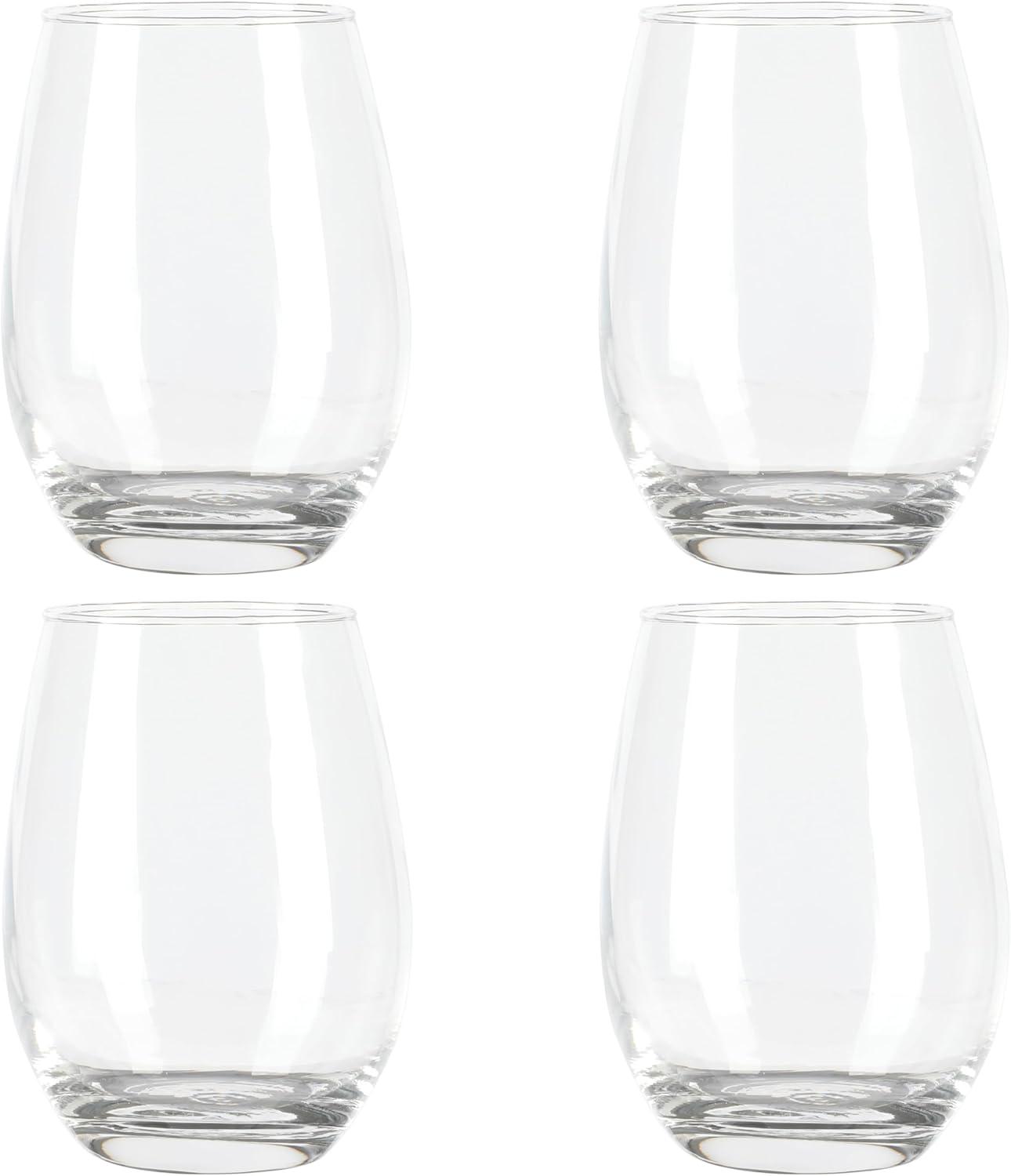 imageMartha Stewart Farrow 18 OZ Large Stemless 4 Pack Multipurpose Wine Glasses Set for Red or White Wine18oz Stemless Wine Glass 4pack