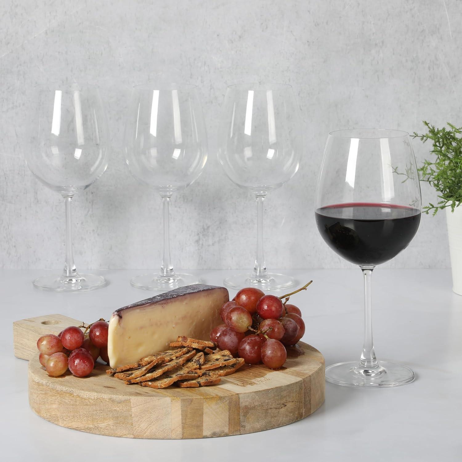 imageMartha Stewart Farrow 18 OZ Large Stemless 4 Pack Multipurpose Wine Glasses Set for Red or White Wine20oz Red Wine Glass 4pack