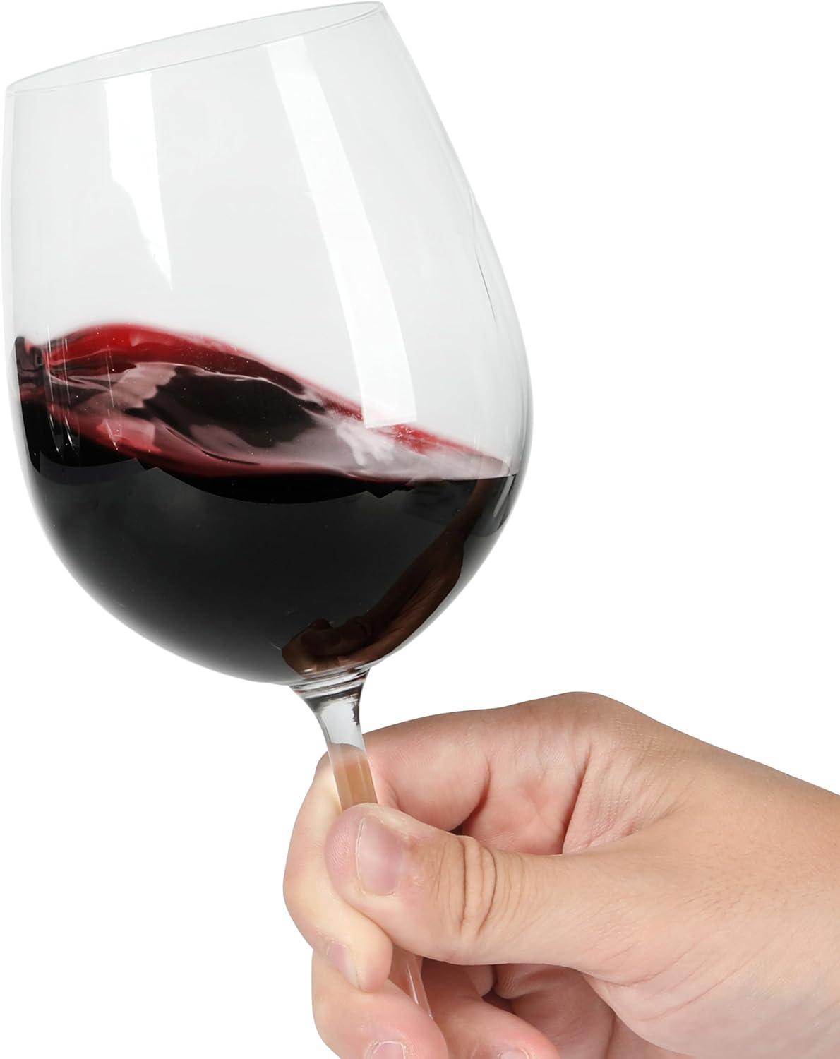 imageMartha Stewart Farrow 18 OZ Large Stemless 4 Pack Multipurpose Wine Glasses Set for Red or White Wine20oz Red Wine Glass 4pack