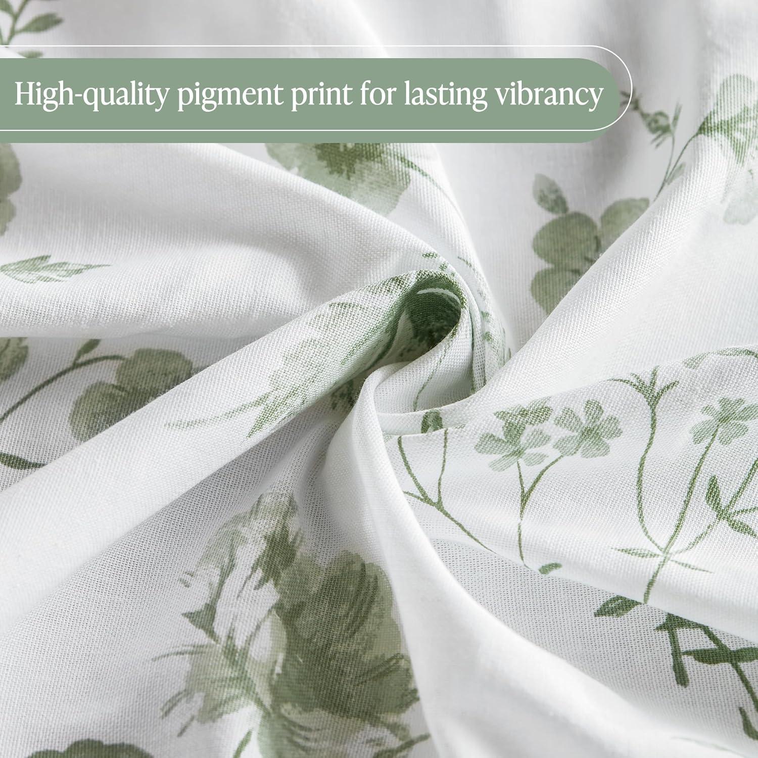 imageMartha Stewart Marthas Garden Shower Curtain Botanical Floral Print Cotton Shower Curtain for Bathroom Spa Quality Modern Shower Curtains Standard Size 72x84 BlueGarden Green