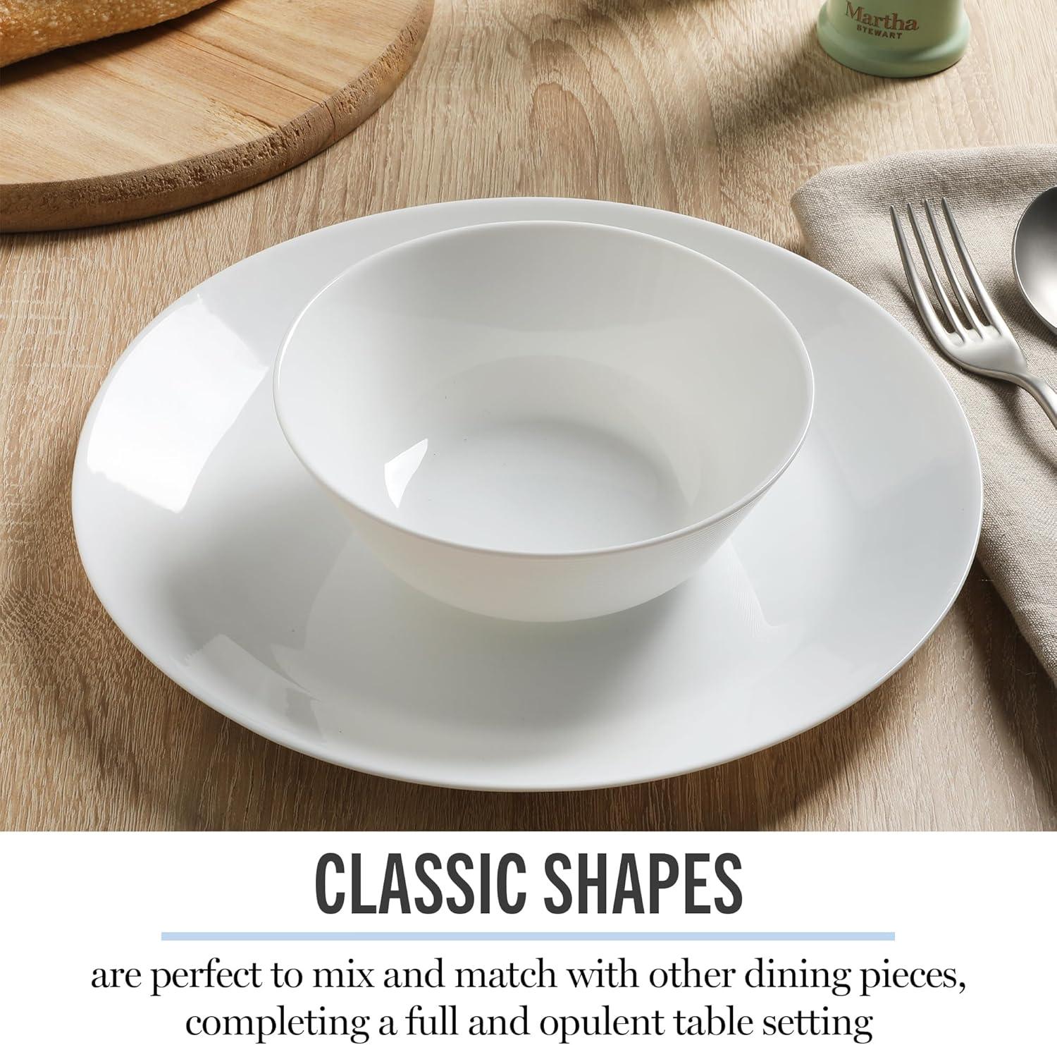 imageMartha Stewart Opalton 6Piece 6Inch Soup and Cereal Bowls Lightweight Chip and Break Resistant Opal Glass Bowls for Everyday Use