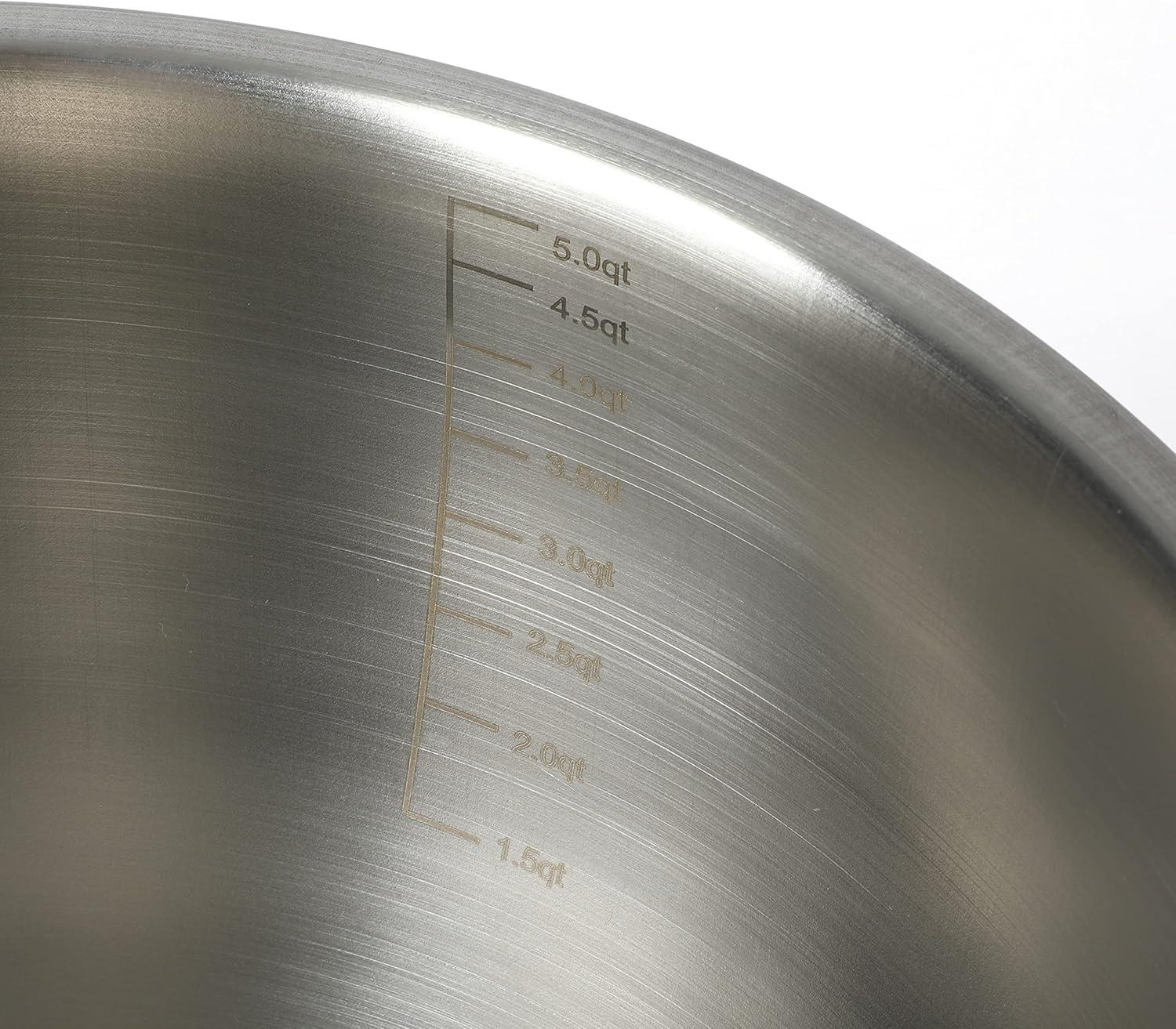 imageMartha Stewart Rhinewell Mirror Polish 6 Piece Stainless Steel Mixing Bowls with Lid and NonSlip Base Grey