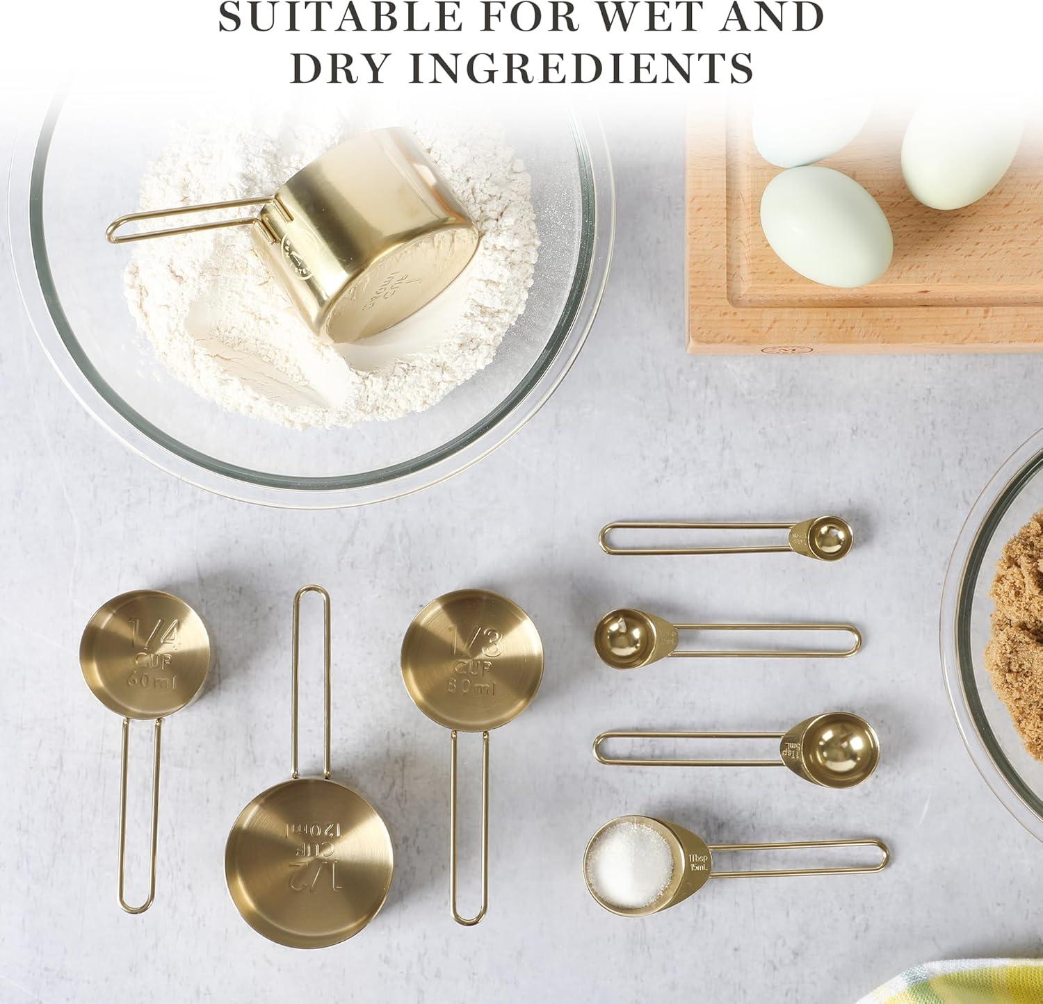imageMartha Stewart Richburn 4Piece Stainless Steel Measuring Cups Set Durable and Accurate Kitchen Measuring Tools for Baking and CookingGold