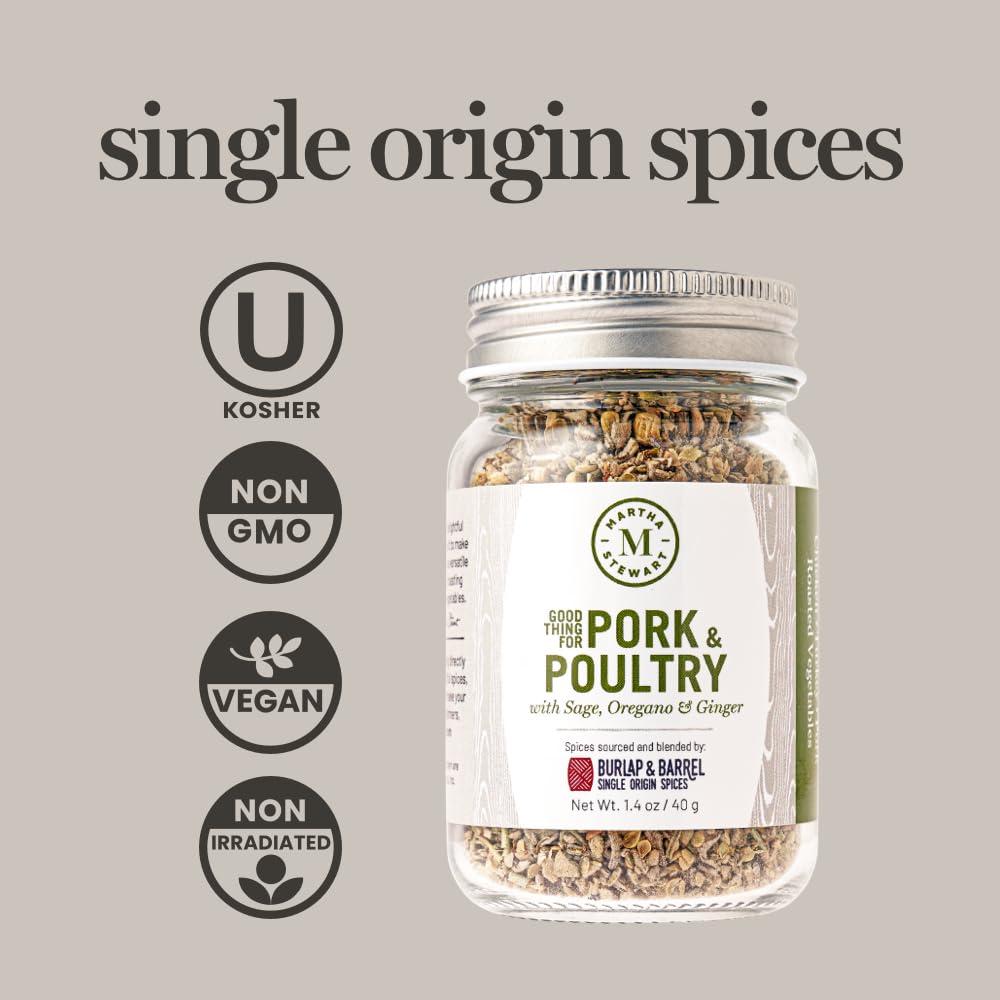 imageMartha Stewart Seafood amp Chicken Seasoning Bright Zesty amp Irresistible A Handcrafted Blend of SingleOrigin Spices from Burlap amp Barrel Perfect for Fish Shellfish amp Poultry 23 oz Glass JarPork Poultry Glass Jar