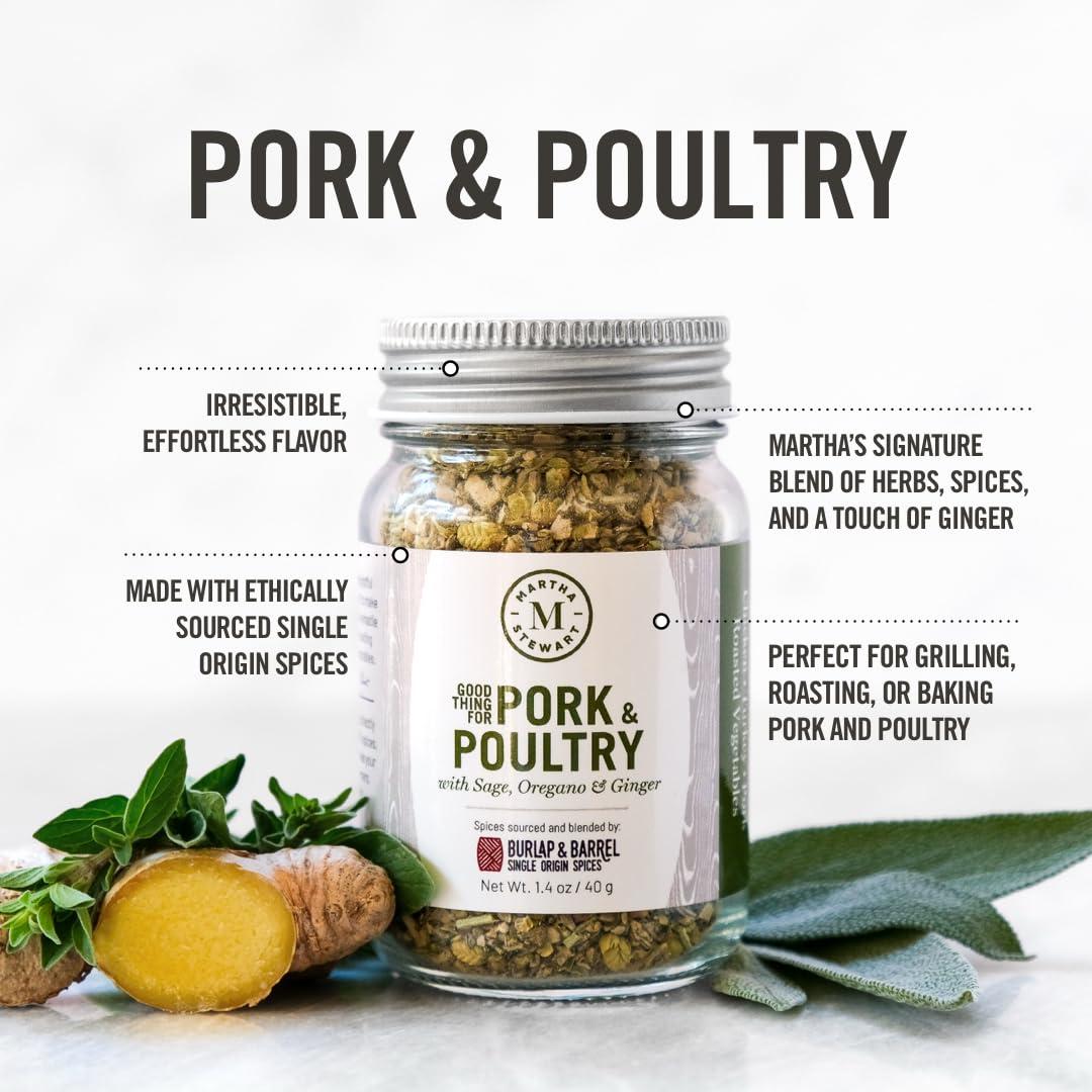 imageMartha Stewart Seafood amp Chicken Seasoning Bright Zesty amp Irresistible A Handcrafted Blend of SingleOrigin Spices from Burlap amp Barrel Perfect for Fish Shellfish amp Poultry 23 oz Glass JarPork Poultry Glass Jar