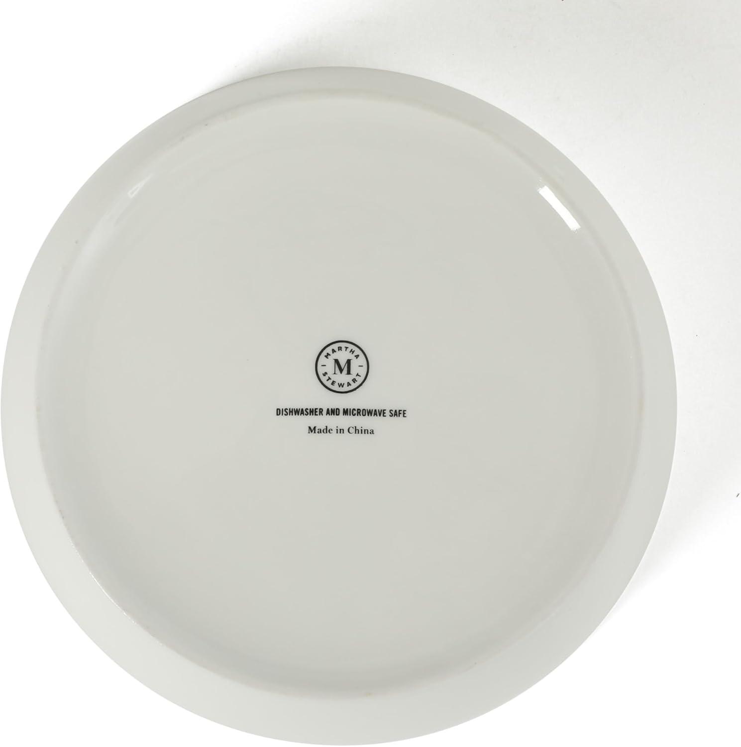imageMartha Stewart Selma Chip amp Scratch Resistant Dinnerware Set Service for 4 16pcs White Plates and Bowls Durable Dishwasher and Microwave Safe Dishes Set for Everyday UseWhite Pasta Bowls