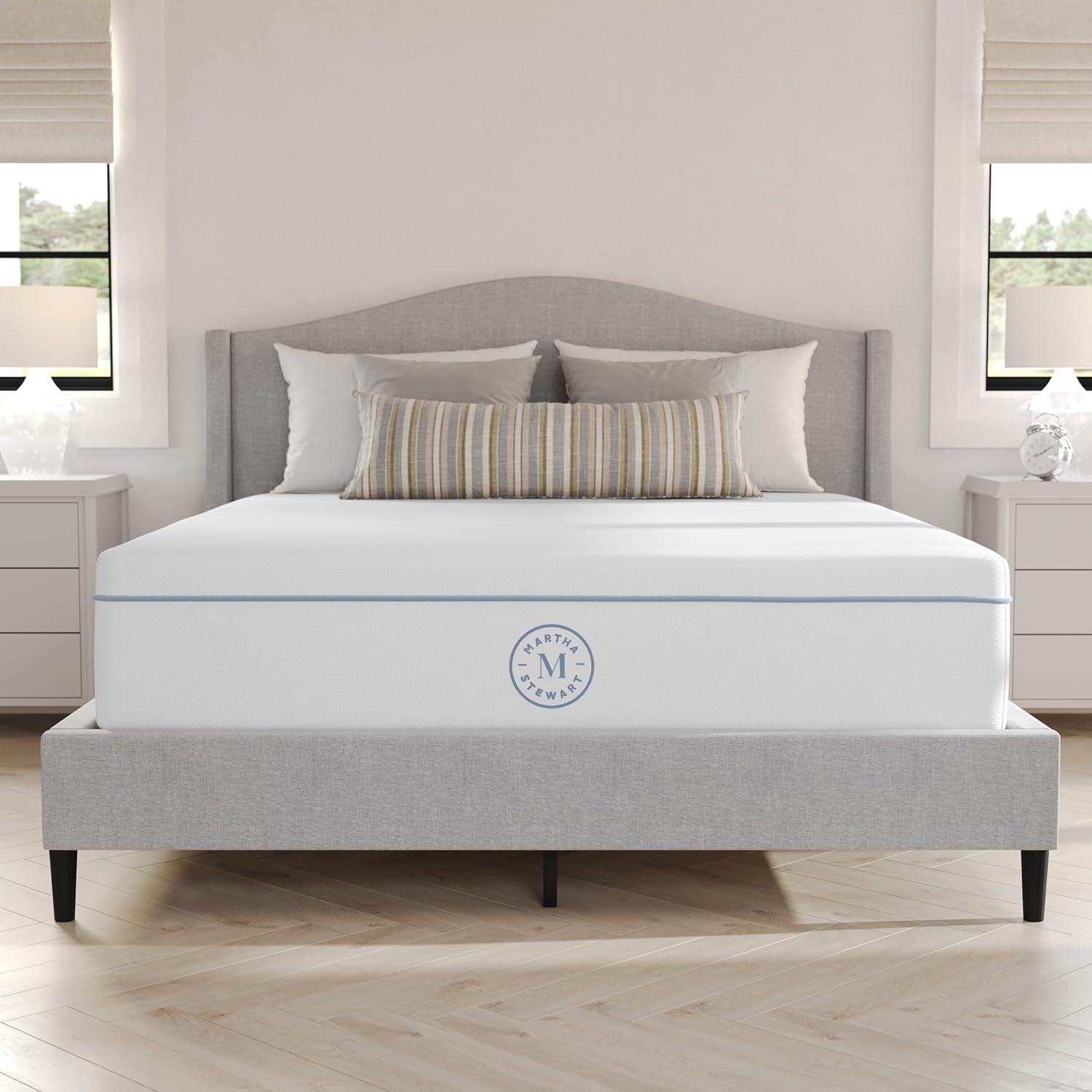 imageMartha Stewart SleepComplete Queen Mattress in a Box MediumFirm Pocket Spring and Foam Hybrid Mattress DualAction Cooling 5Zones Coolweave Cover12 WhiteQueen