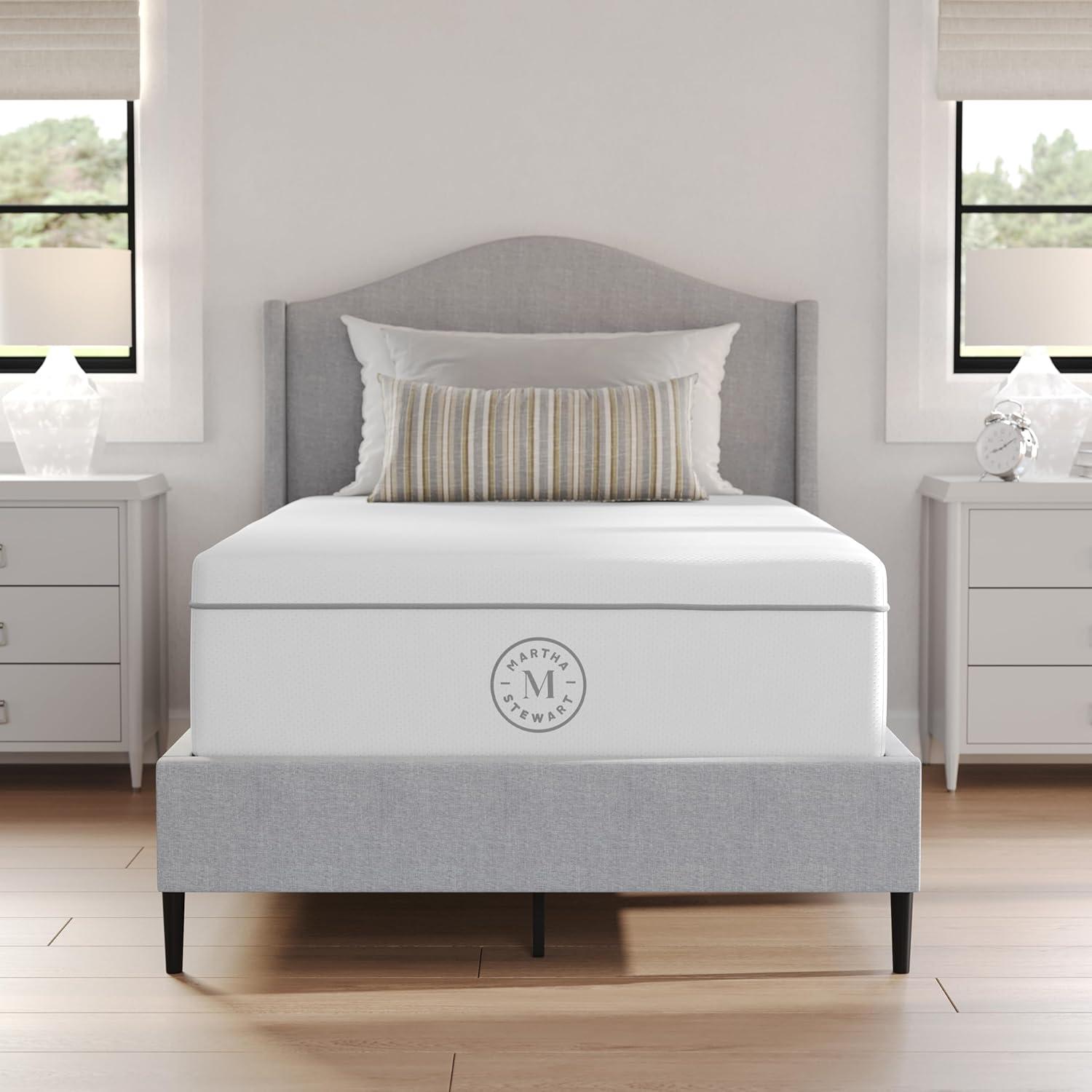imageMartha Stewart SleepComplete Queen Mattress in a Box MediumFirm Pocket Spring and Foam Hybrid Mattress DualAction Cooling 5Zones Coolweave Cover12 WhiteTwin
