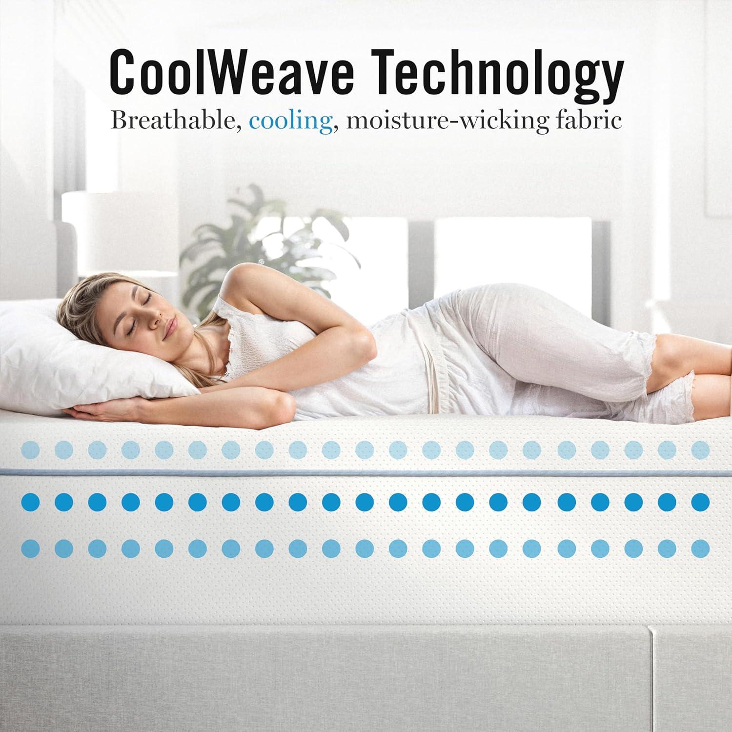 imageMartha Stewart SleepComplete Queen Mattress in a Box MediumFirm Pocket Spring and Foam Hybrid Mattress DualAction Cooling 5Zones Coolweave Cover12 WhiteTwin