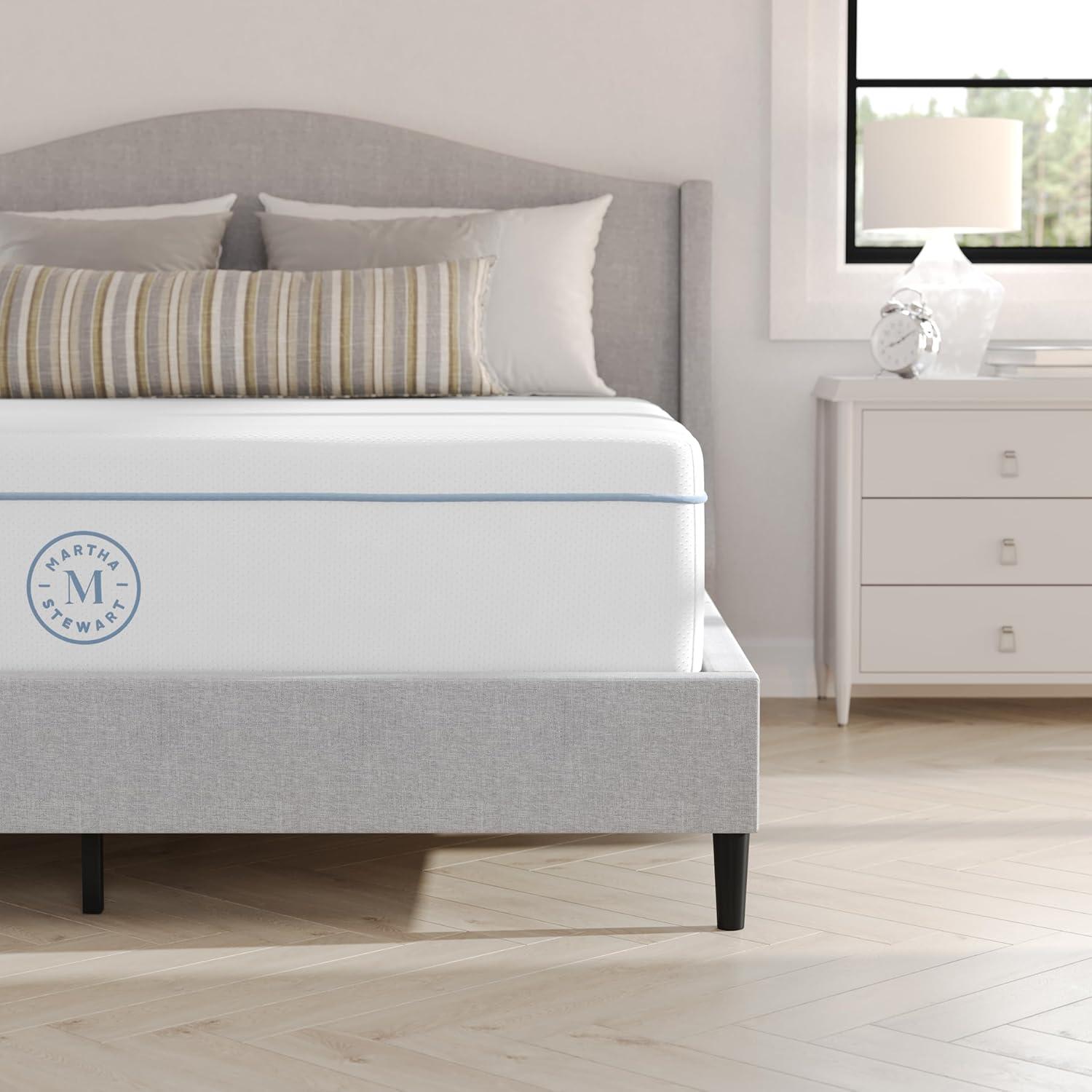 imageMartha Stewart SleepComplete Queen Mattress in a Box MediumFirm Pocket Spring and Foam Hybrid Mattress DualAction Cooling 5Zones Coolweave Cover12 WhiteQueen