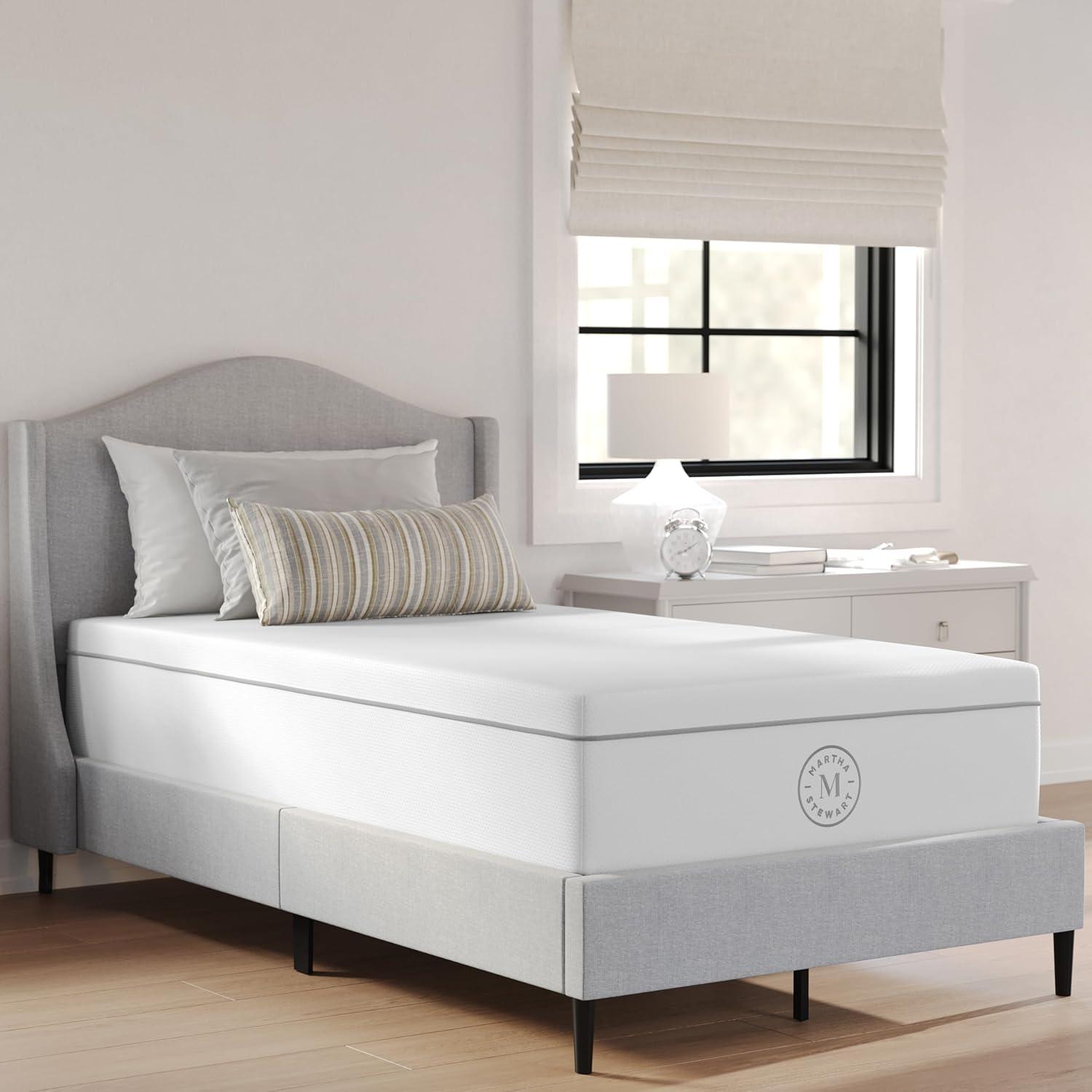 imageMartha Stewart SleepComplete Queen Mattress in a Box MediumFirm Pocket Spring and Foam Hybrid Mattress DualAction Cooling 5Zones Coolweave Cover12 WhiteTwin