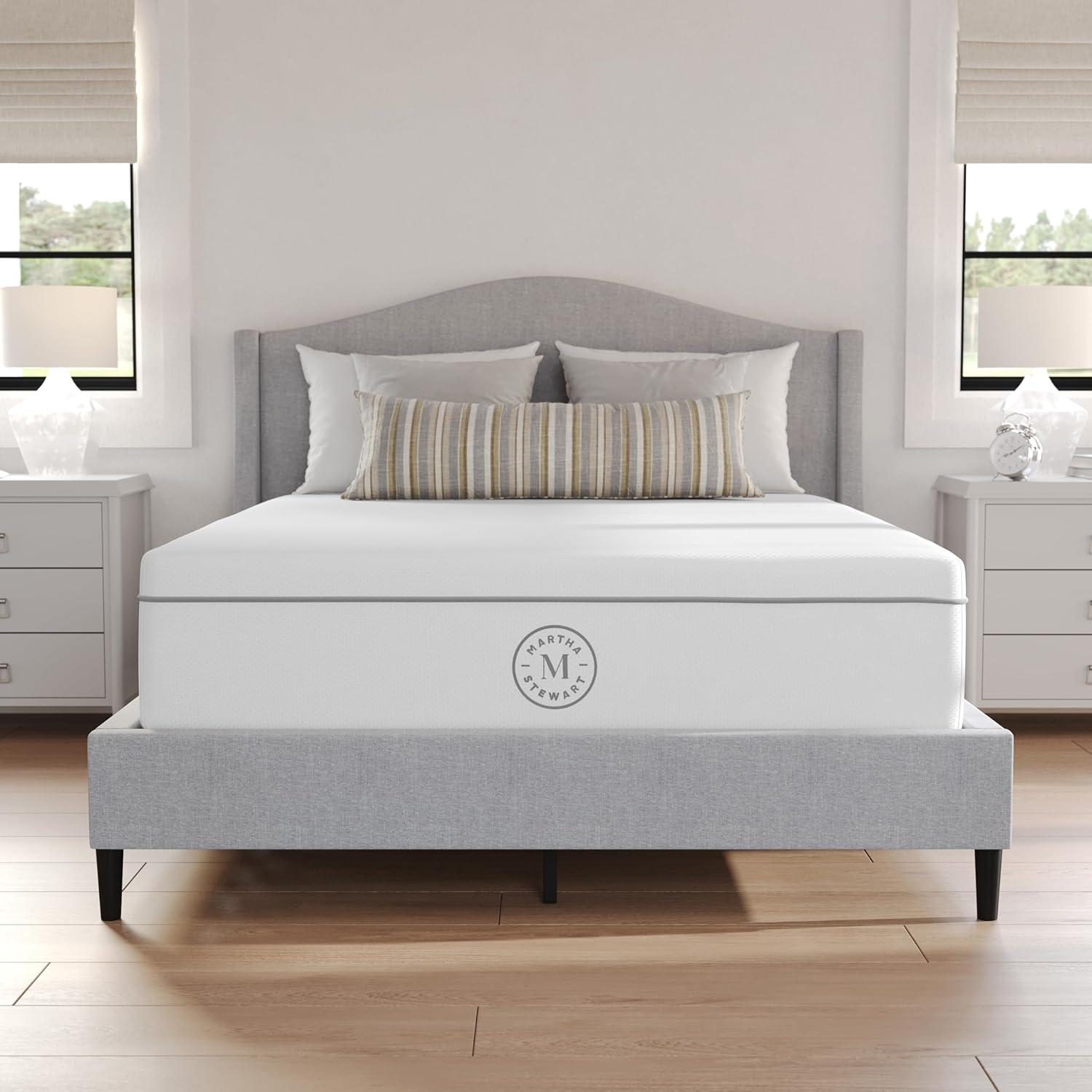 imageMartha Stewart SleepComplete Queen Mattress in a Box MediumFirm Pocket Spring and Foam Hybrid Mattress DualAction Cooling 5Zones Coolweave Cover12 WhiteFull