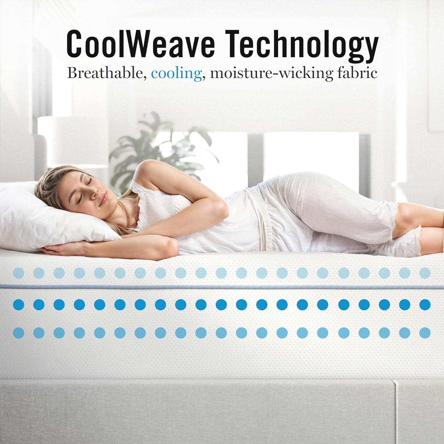 imageMartha Stewart SleepComplete Queen Mattress in a Box MediumFirm Pocket Spring and Foam Hybrid Mattress DualAction Cooling 5Zones Coolweave Cover12 WhiteQueen