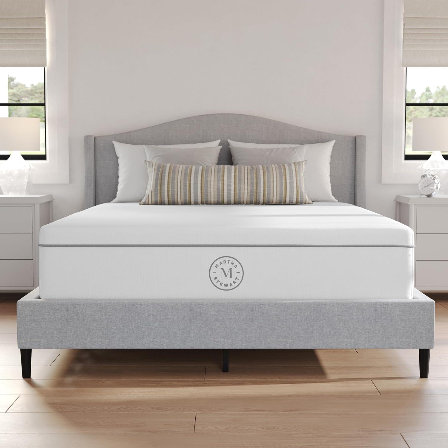 imageMartha Stewart SleepComplete Queen Mattress in a Box MediumFirm Pocket Spring and Foam Hybrid Mattress DualAction Cooling 5Zones Coolweave Cover12 WhiteQueen