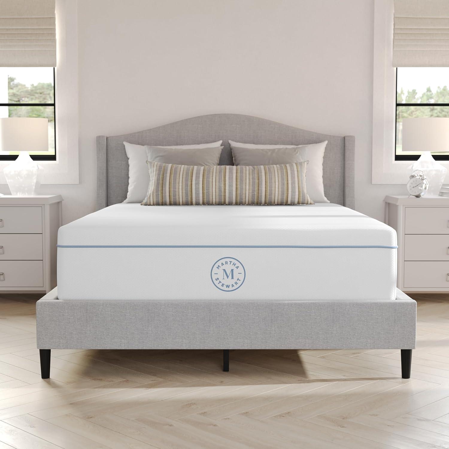 imageMartha Stewart SleepComplete Queen Mattress in a Box MediumFirm Pocket Spring and Foam Hybrid Mattress DualAction Cooling 5Zones Coolweave Cover12 WhiteFull