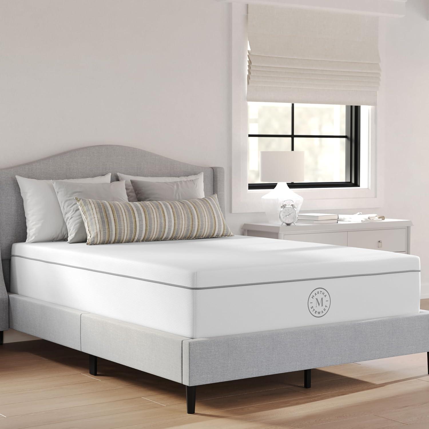 imageMartha Stewart SleepComplete Queen Mattress in a Box MediumFirm Pocket Spring and Foam Hybrid Mattress DualAction Cooling 5Zones Coolweave Cover12 WhiteFull