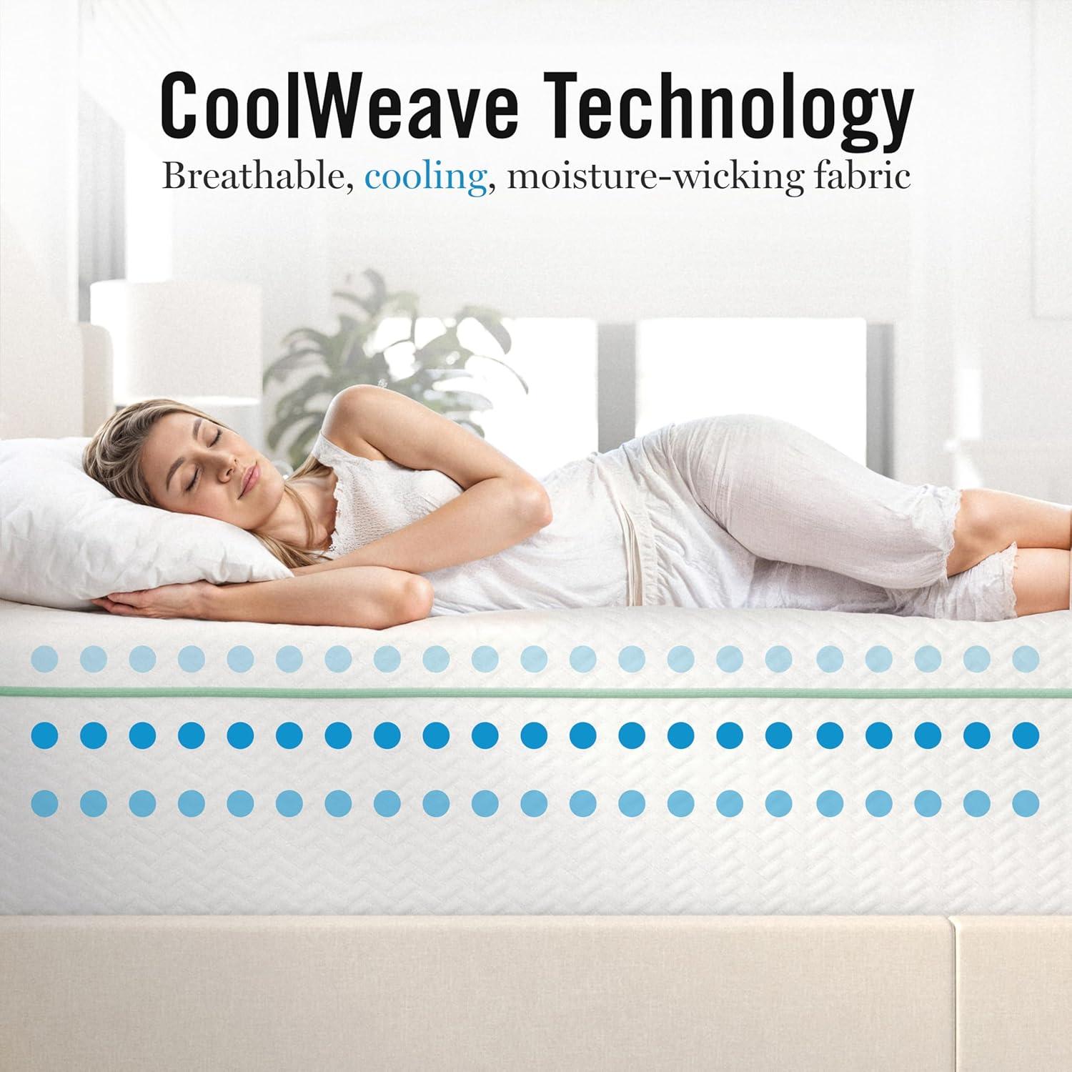 imageMartha Stewart SleepComplete Queen Mattress in a Box MediumFirm TripleAction Cooling Gel Memory Foam Mattress Removable Coolweave Jacquard Cover 12 WhiteKing