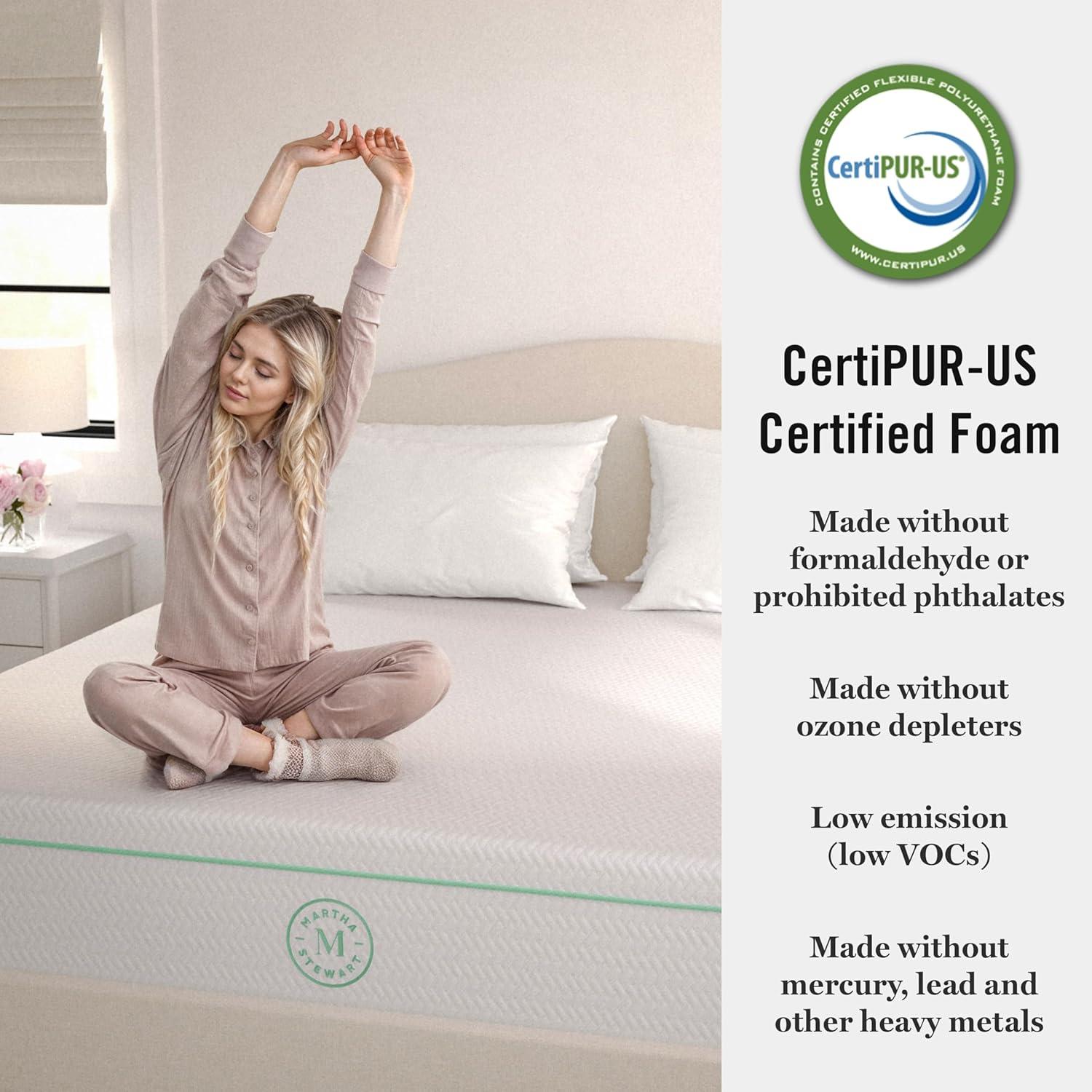imageMartha Stewart SleepComplete Queen Mattress in a Box MediumFirm TripleAction Cooling Gel Memory Foam Mattress Removable Coolweave Jacquard Cover 12 WhiteFull