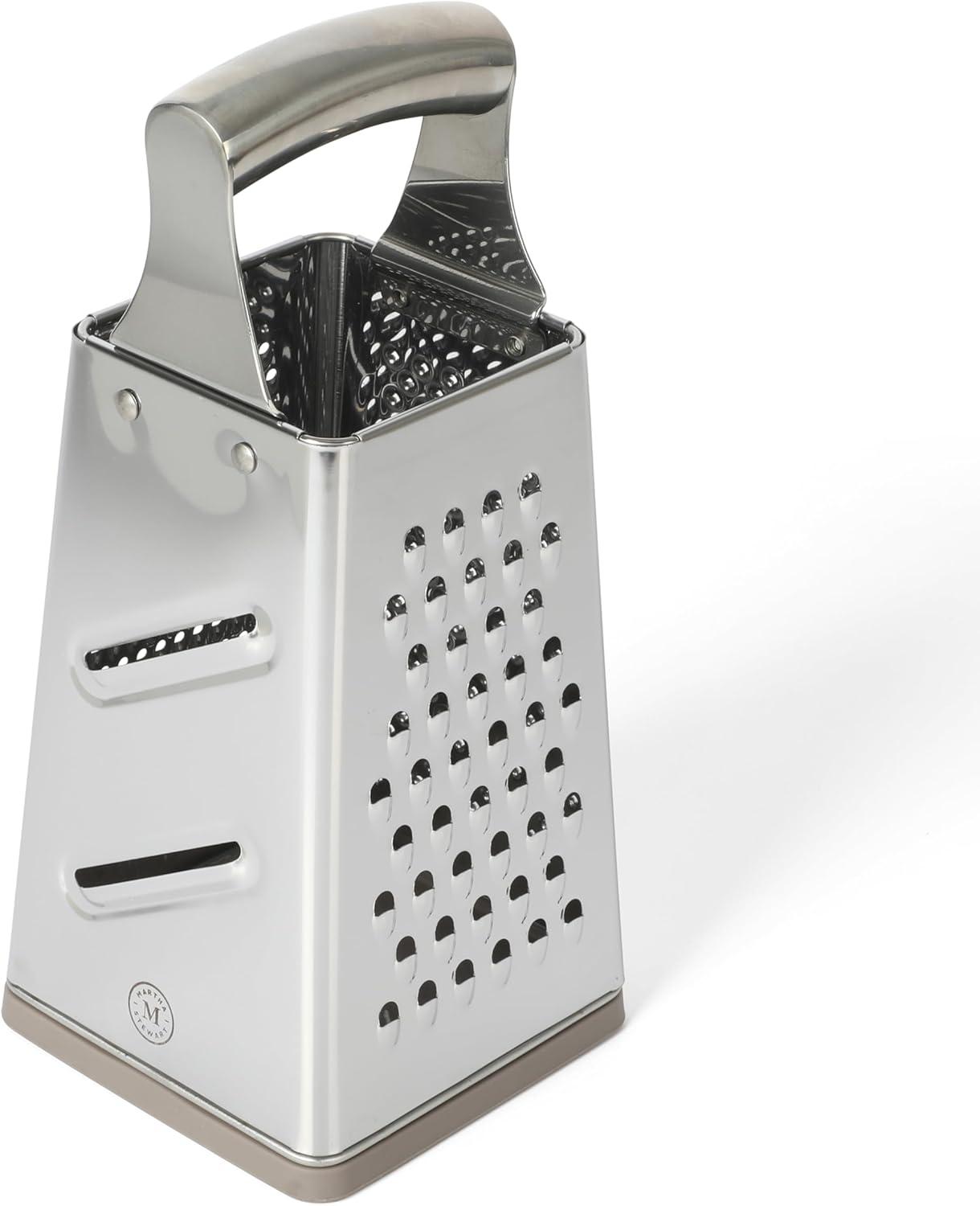 imageMartha Stewart Sprucedale 95Inch Stainless Steel 4Sided Box Grater Durable Kitchen Cheese and Food Grater with Multiple Grating SurfacesSprucedale 95 Box Grater