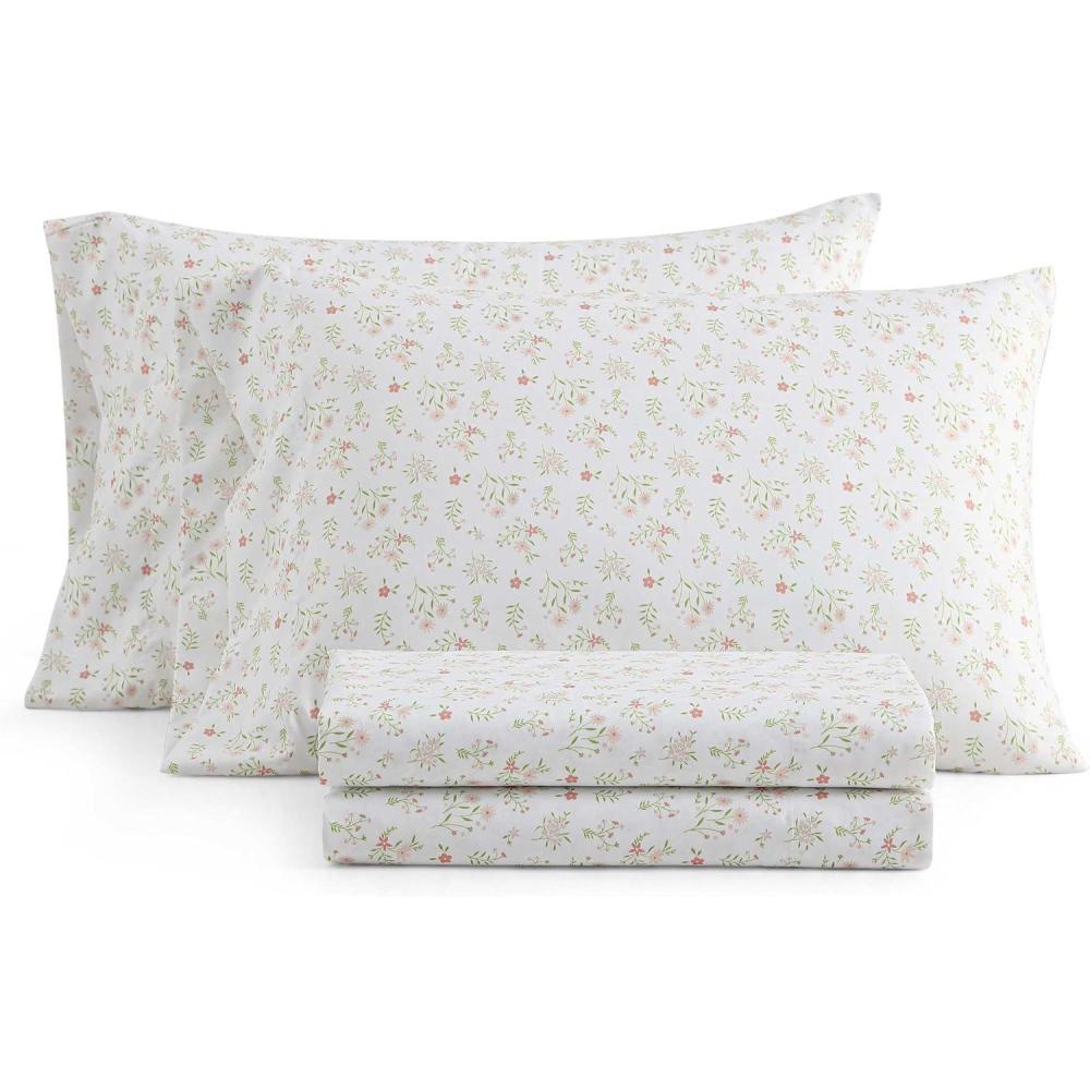 imageMartha Stewart Queen Size Sheet Set Smooth amp Lightweight Bedding with Deep Pockets Fade amp Wrinkle Resistant Bed Sheets with Matching Pillowcases Ditsy Floral PinkDitsy Floral Pink