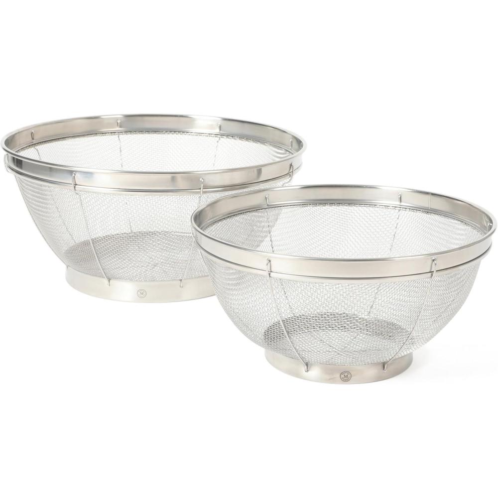 imageMartha Stewart Covello Stainless Steel Mesh Colander Set 2Pieces Silve