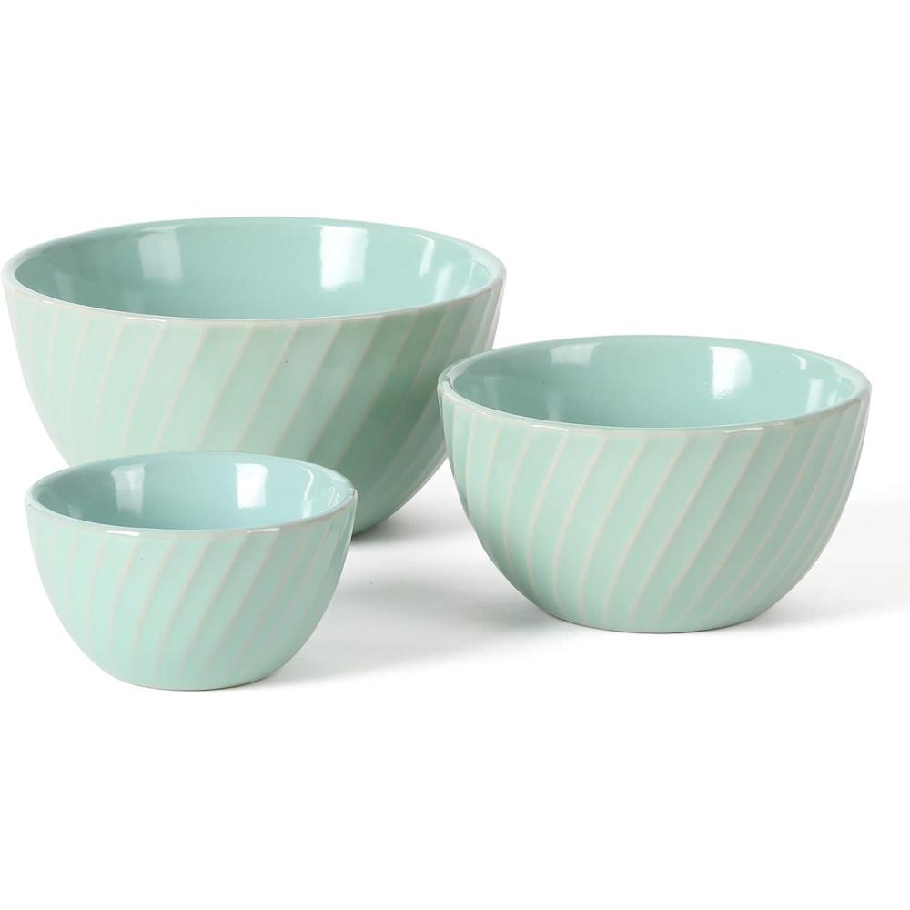 imageMartha Stewart Eagleson 3 Piece 3 4 amp 5 Round Prep Mixing Bowl Set Martha BlueMartha Blue