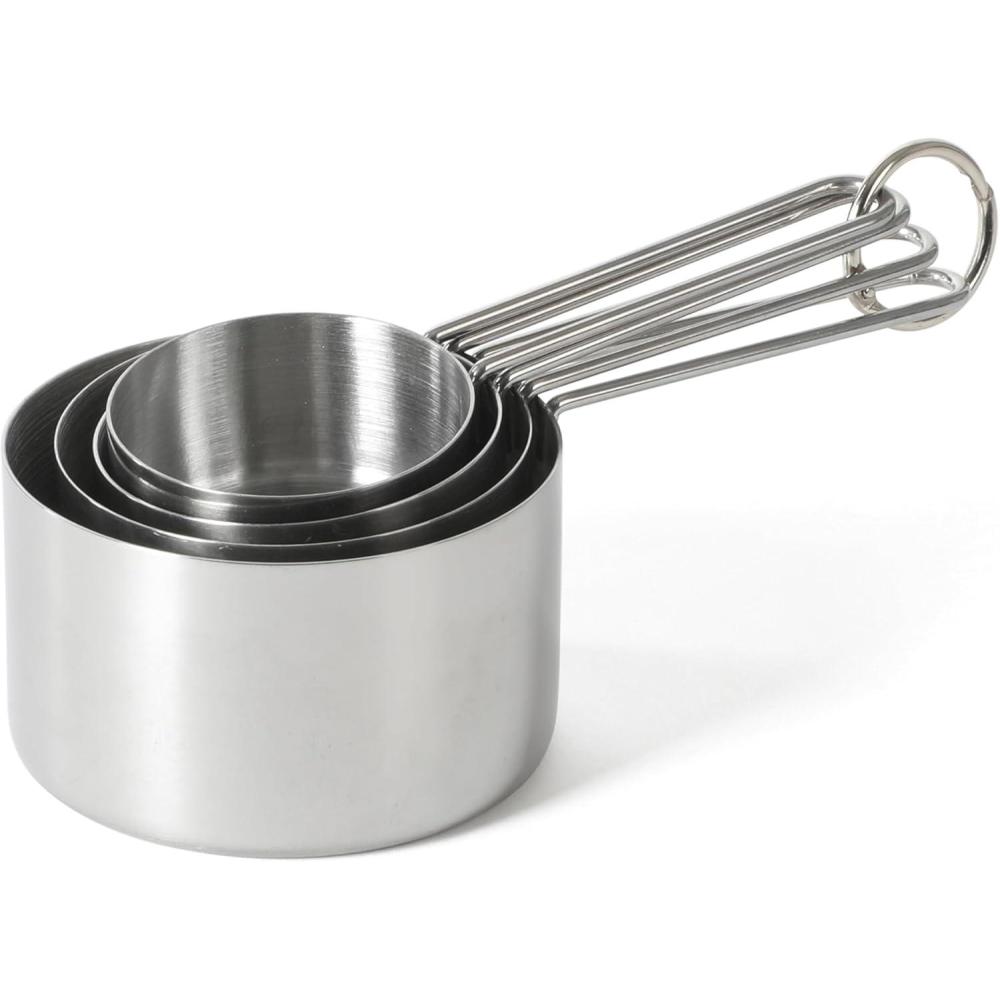imageMartha Stewart Richburn 4Piece Stainless Steel Measuring Cups Set  Durable and Accurate Kitchen Measuring Tools for Baking and CookingSilver