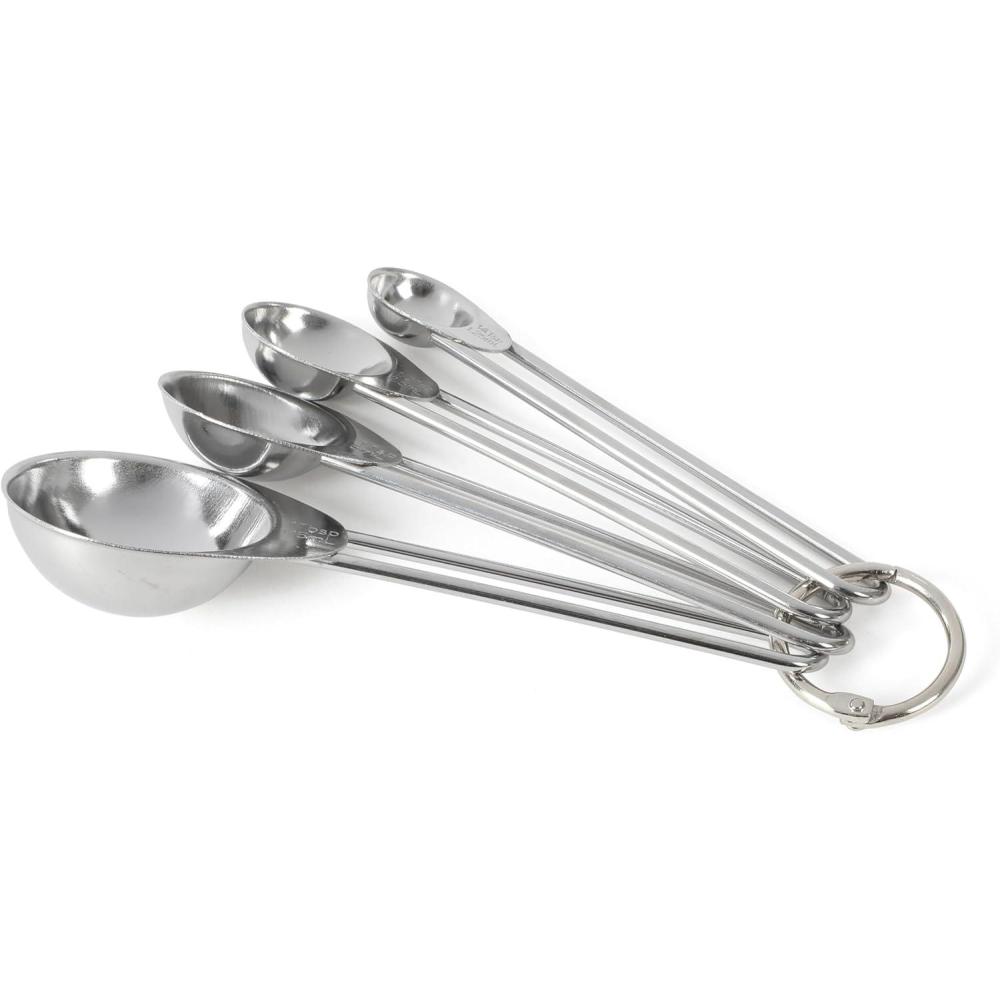 imageMartha Stewart Richburn 4Piece Stainless Steel Measuring Spoons Set Durable and Accurate Kitchen Measuring Tools for Baking and CookingSilver